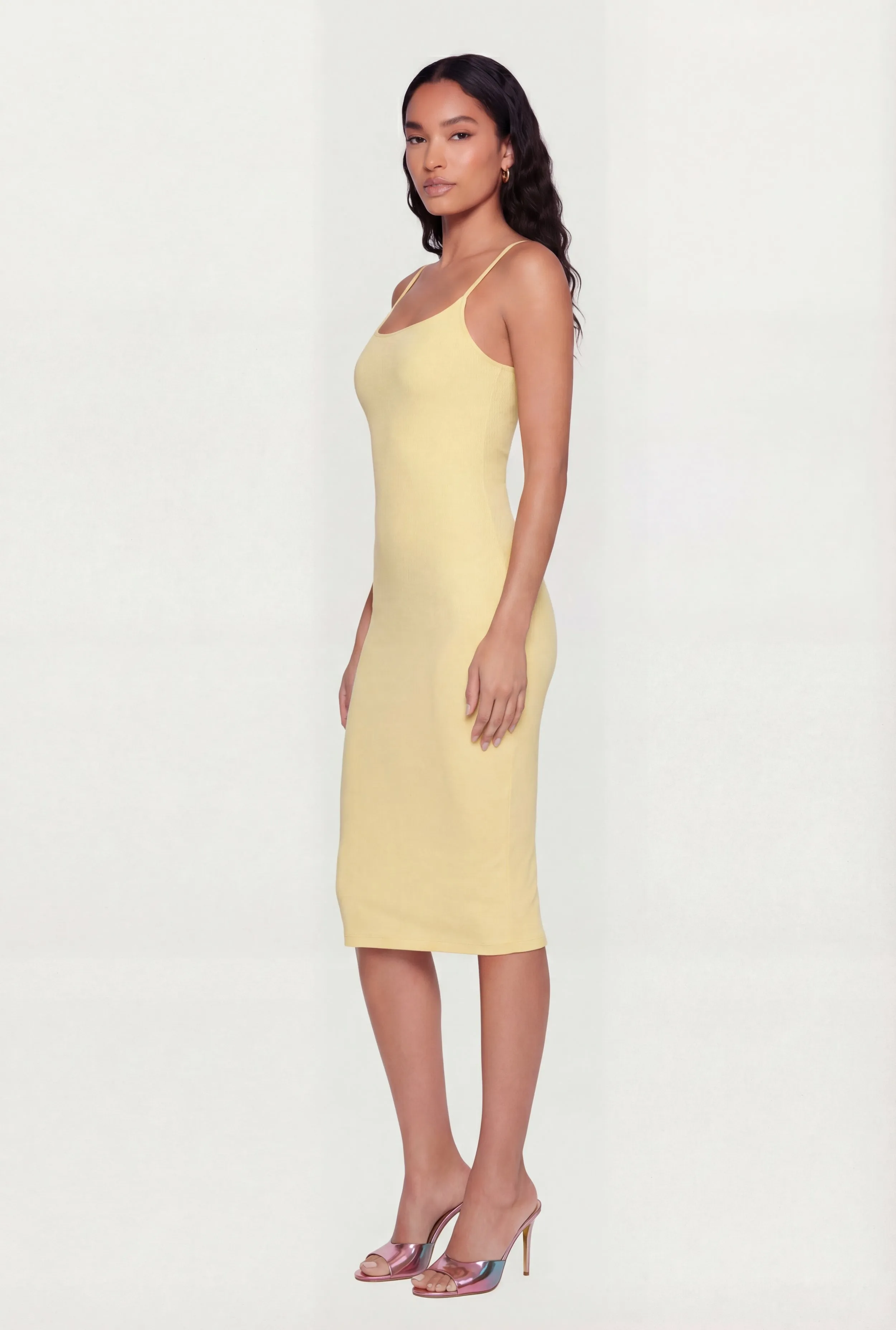 Scoop Neck Back Slit Midi Dress sold by Rainbow product image thumbnail 2