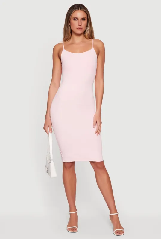 Scoop Neck Back Slit Midi Dress sold by Rainbow