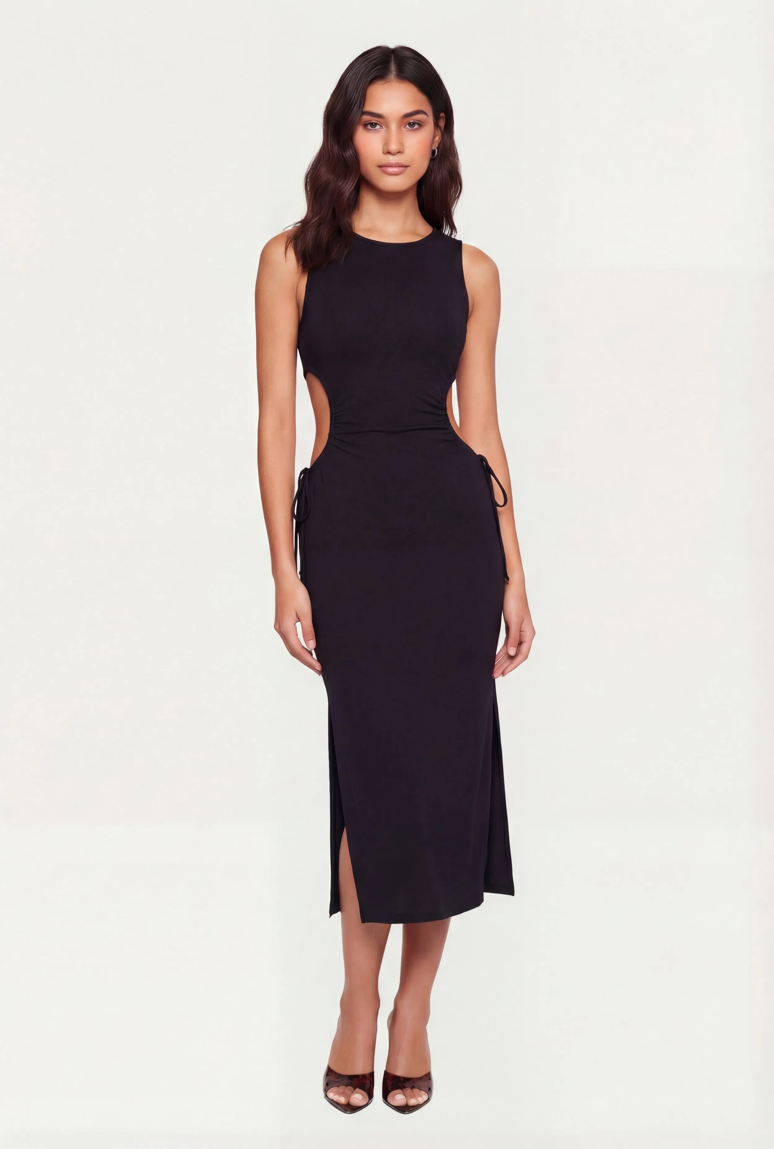 Side Slit Drawstring Side Midi Dress sold by Rainbow product image thumbnail 2