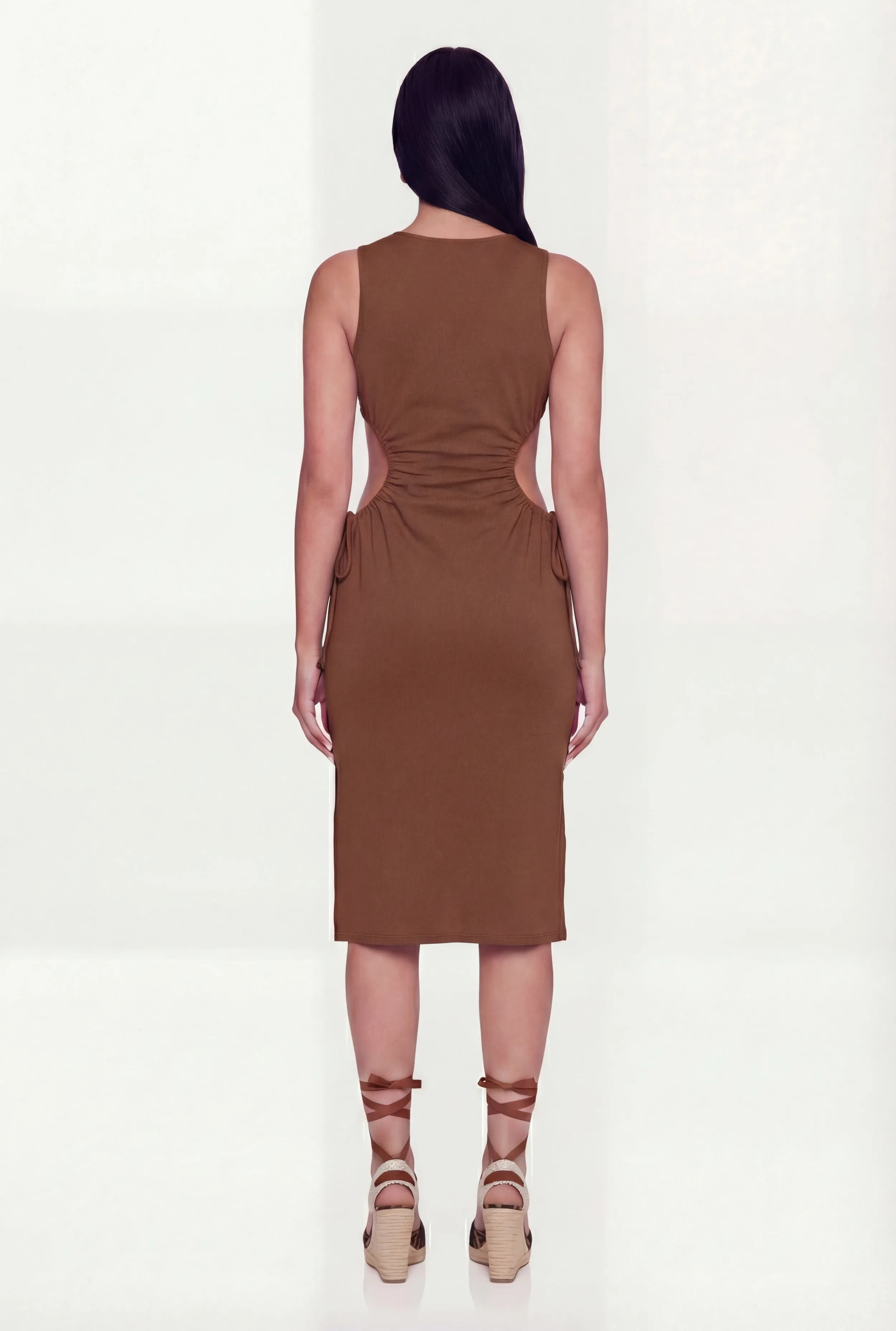 Side Slit Drawstring Side Midi Dress sold by Rainbow product image thumbnail 3