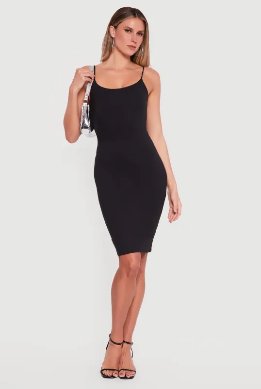 Scoop Neck Back Slit Midi Dress sold by Rainbow