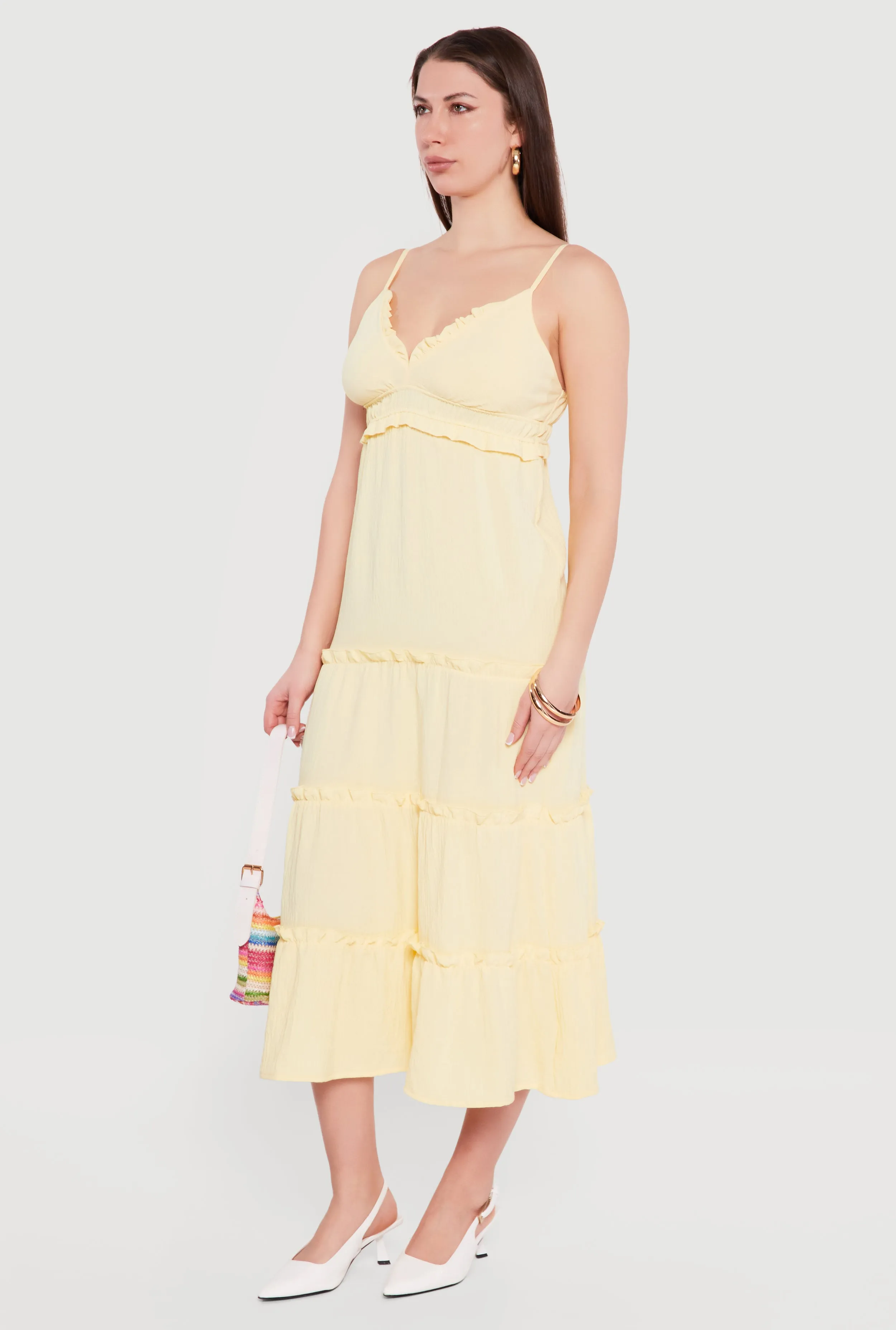Crepe Knit Ruffle Tiered Sundress sold by Rainbow product image thumbnail 2