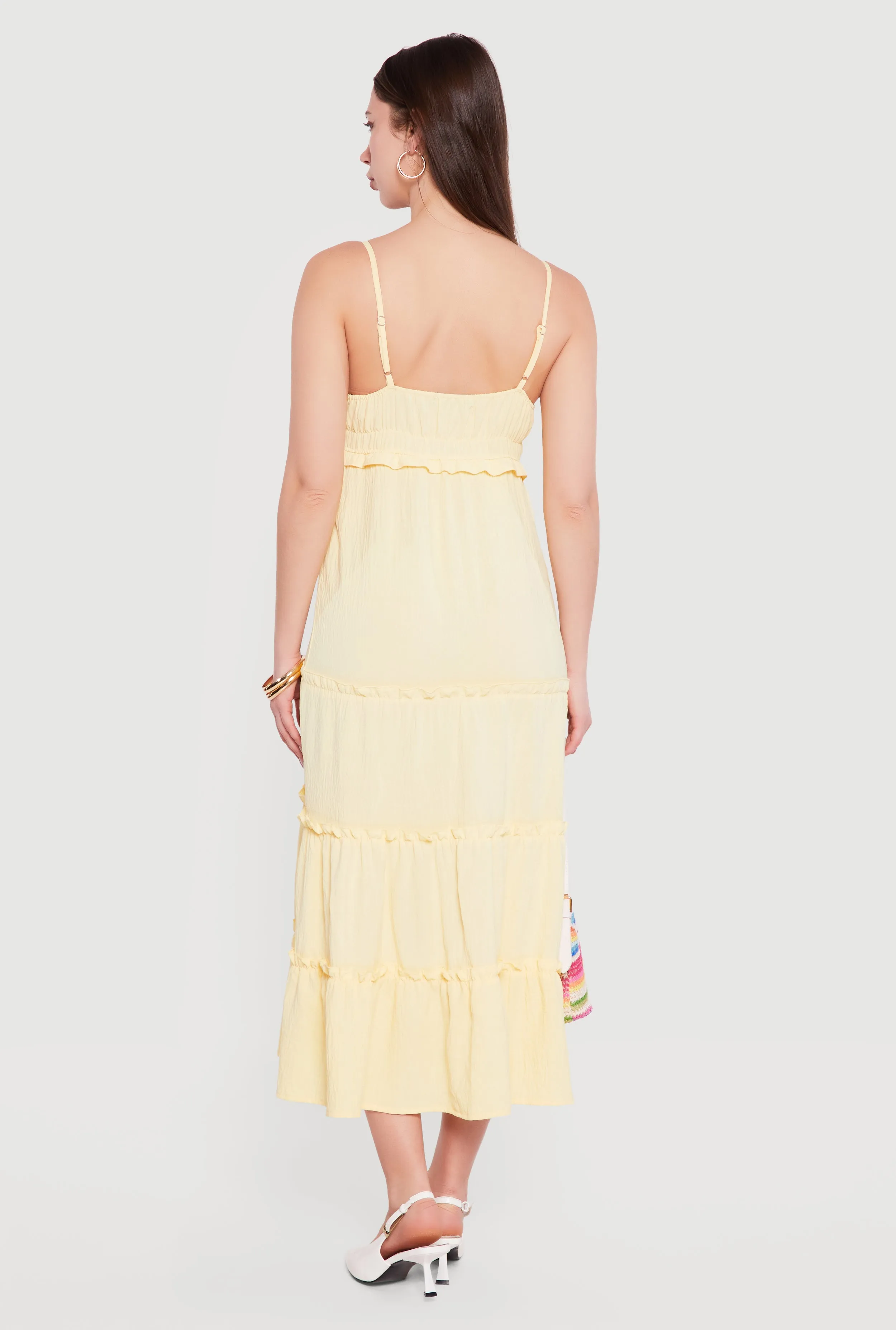 Crepe Knit Ruffle Tiered Sundress sold by Rainbow product image thumbnail 3
