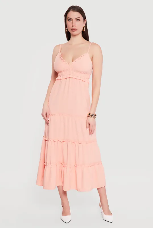 Crepe Knit Ruffle Tiered Sundress sold by Rainbow