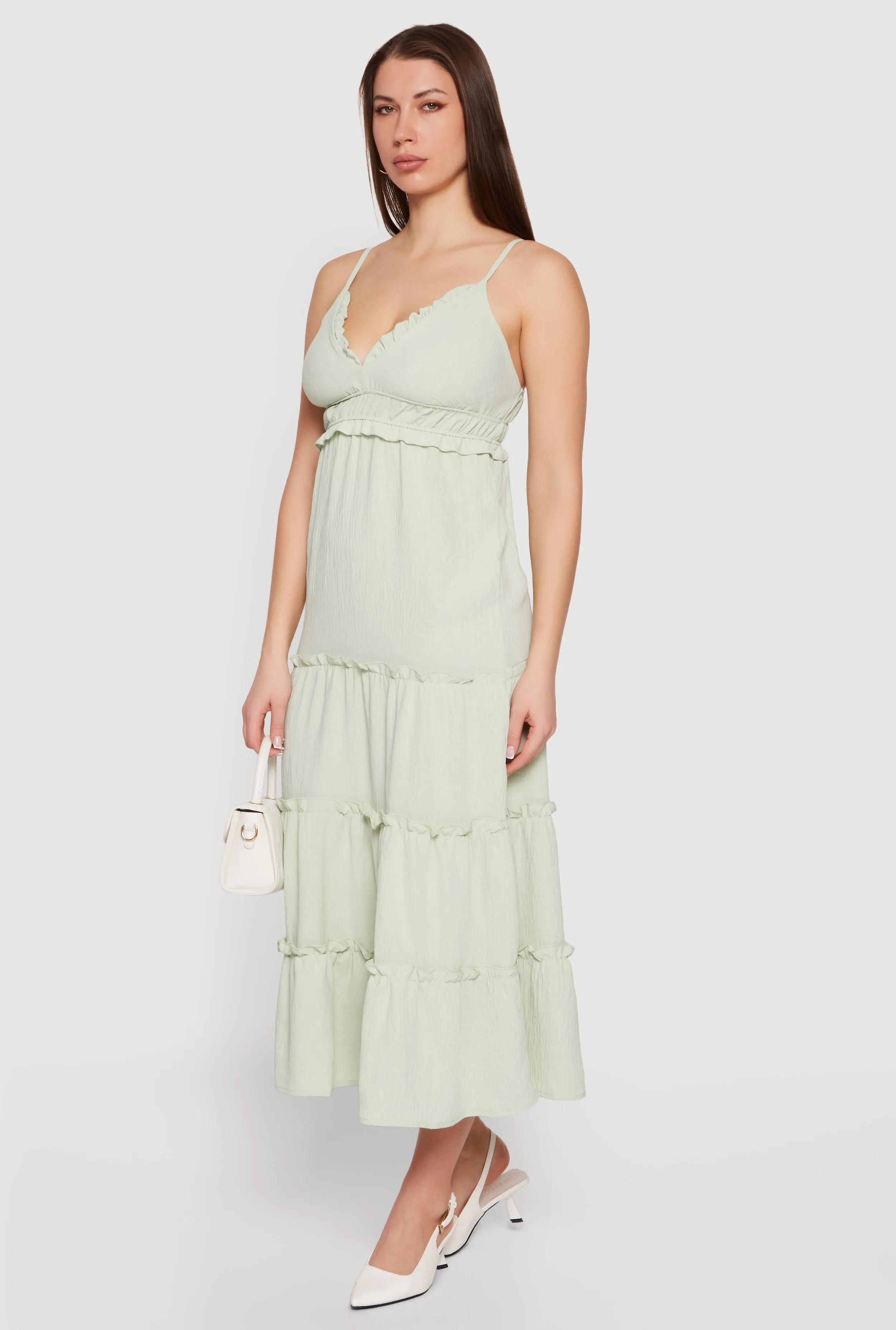 Crepe Knit Ruffle Tiered Sundress sold by Rainbow product image thumbnail 2