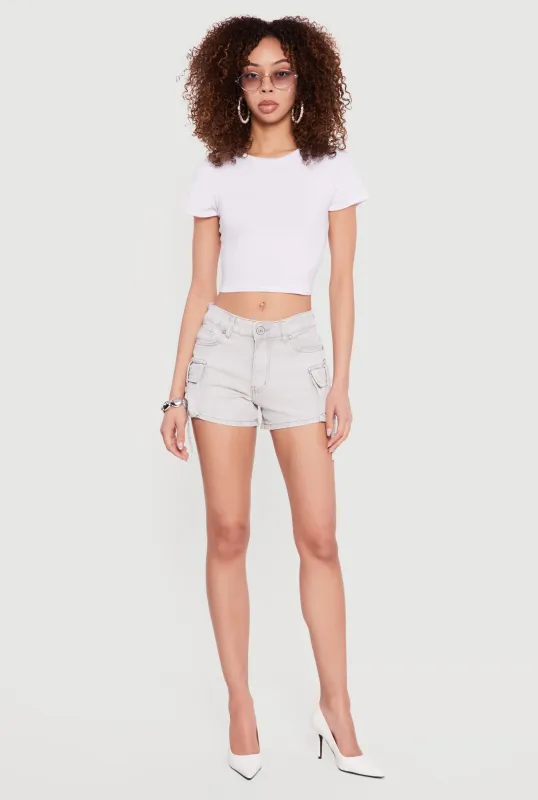 VIP Mineral Wash Denim Cargo Shorts made by Rainbow