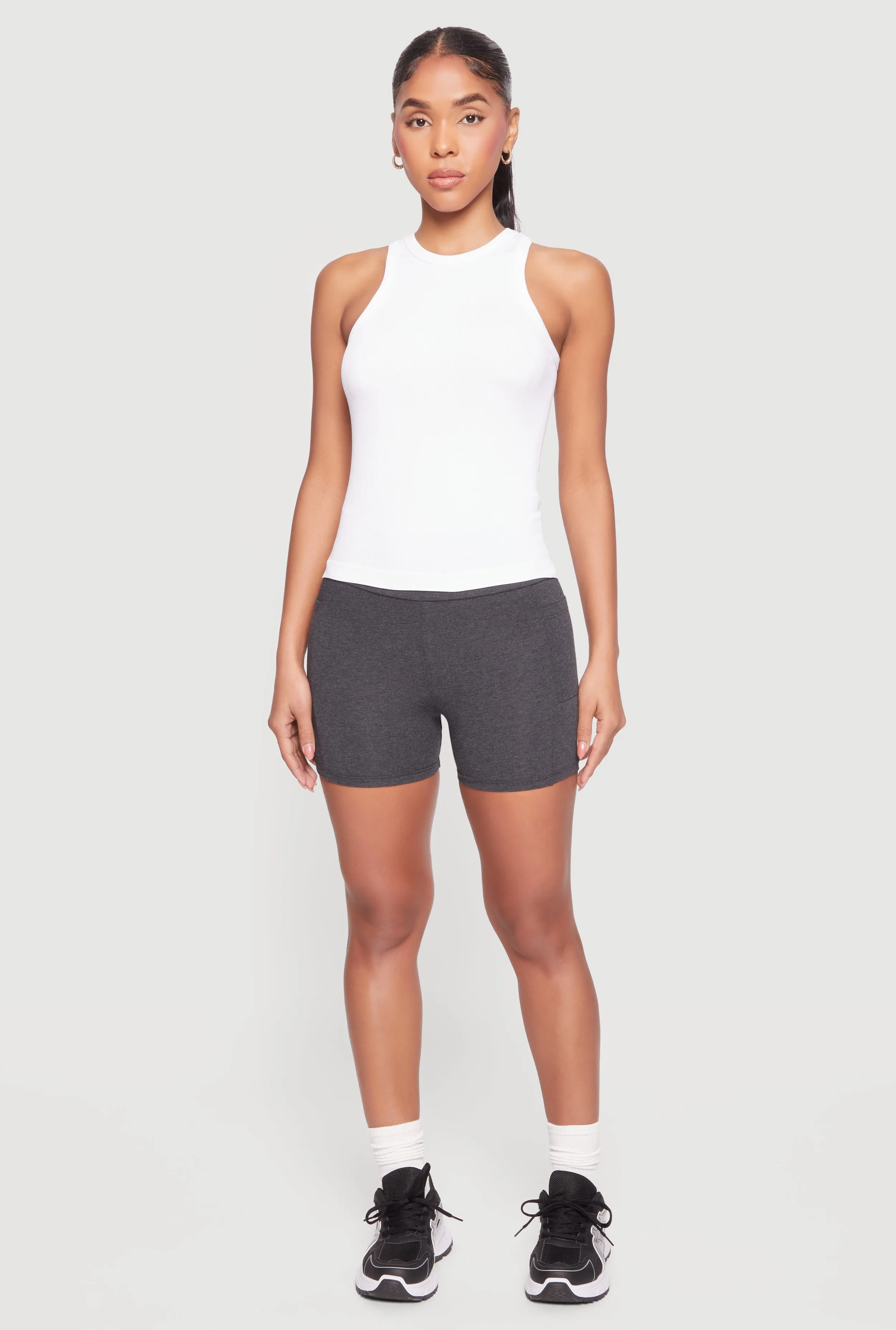 High Waisted Bike Shorts with Side Pockets sold by Rainbow product image thumbnail 2