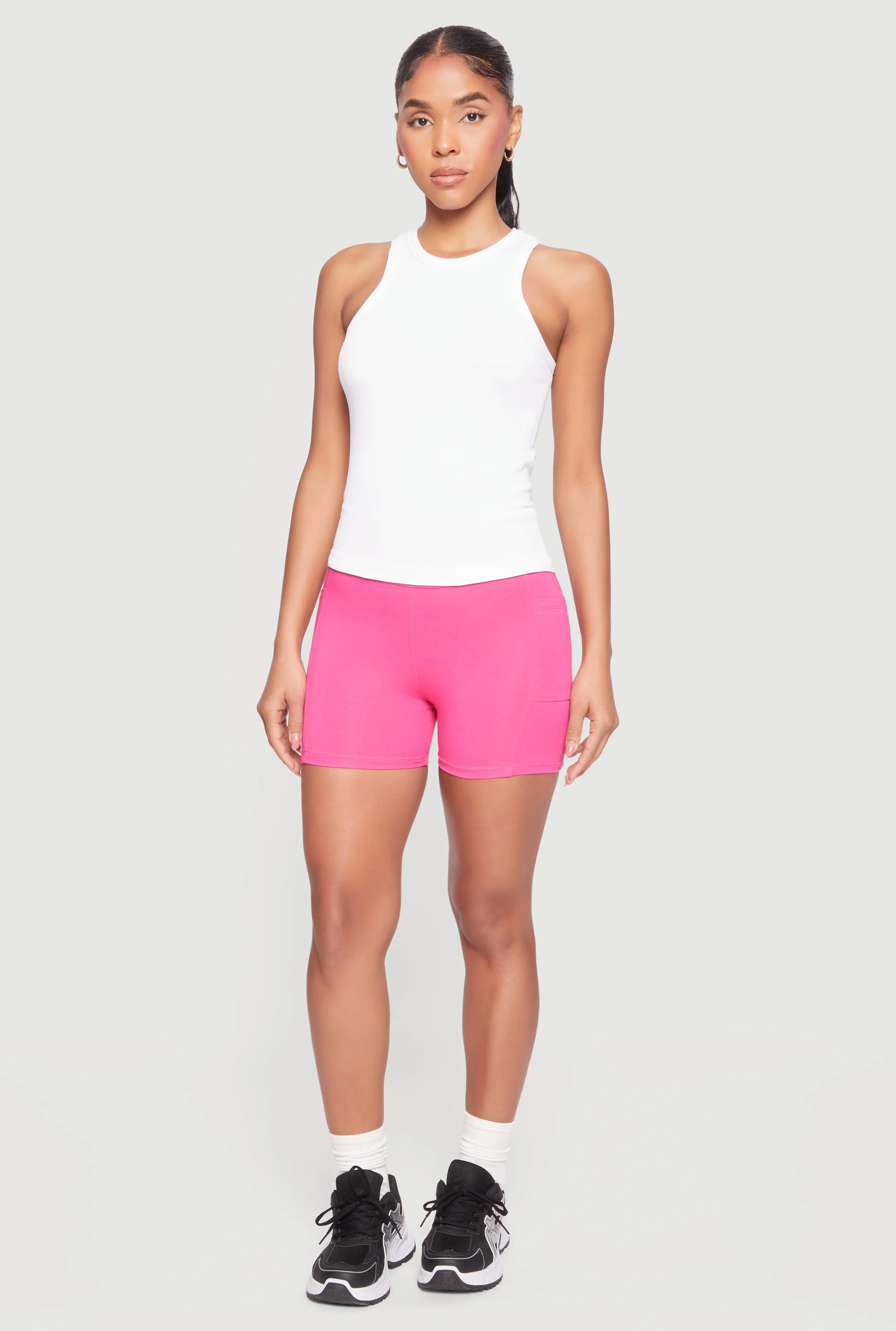 High Waisted Bike Shorts with Side Pockets sold by Rainbow product image thumbnail 4