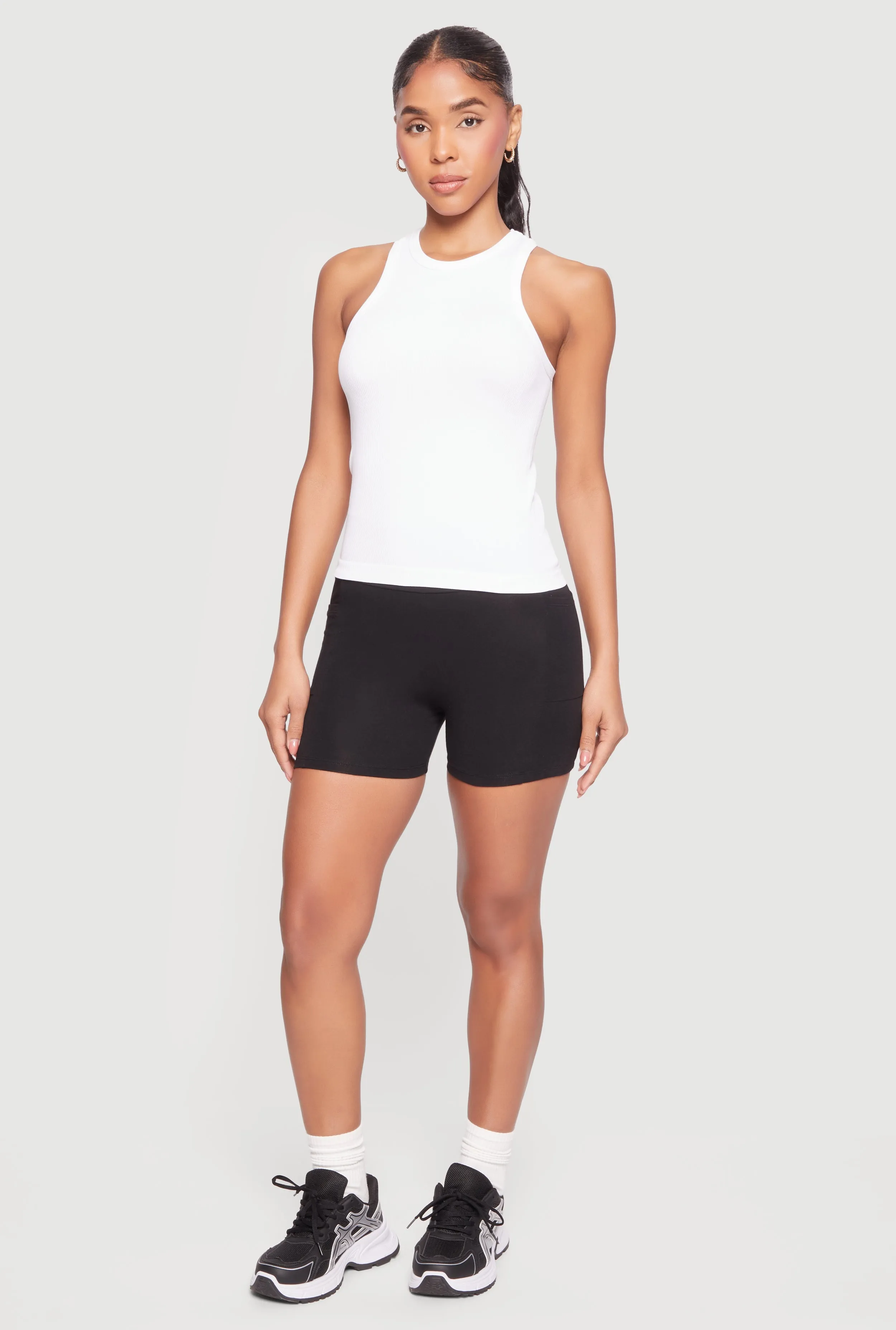 High Waisted Bike Shorts with Side Pockets sold by Rainbow product image thumbnail 3