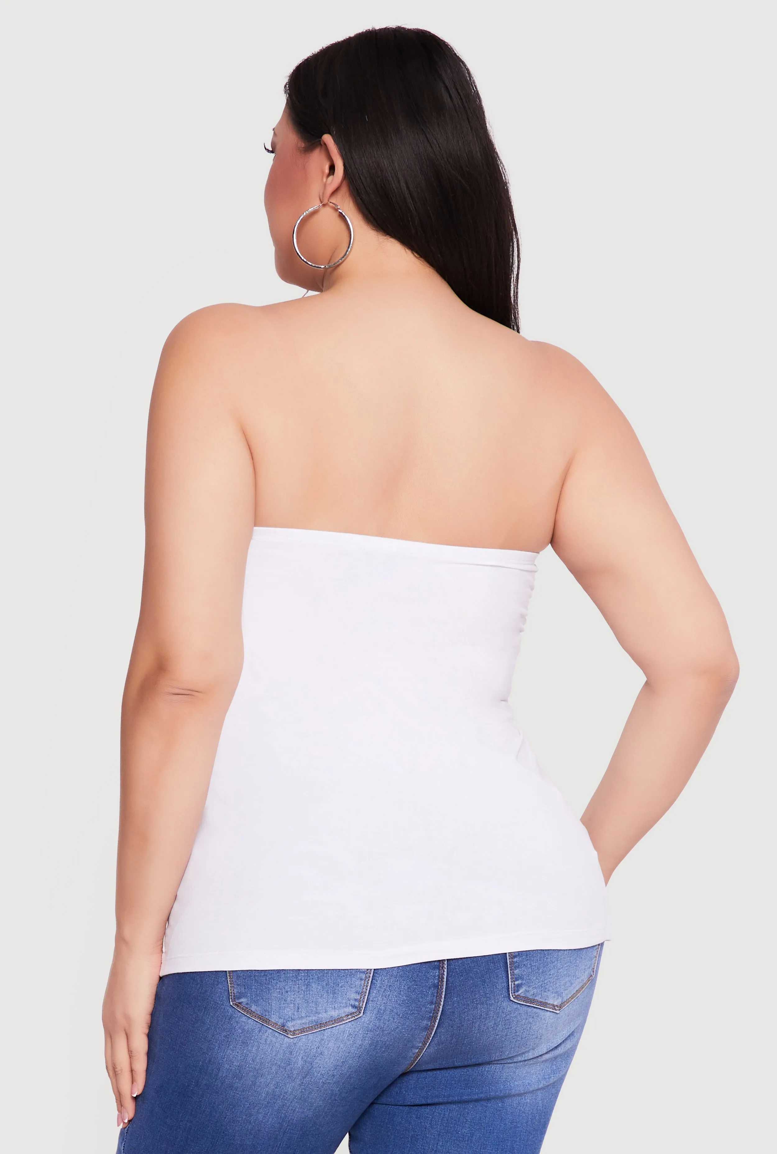 Plus Size Solid Ruched Side Tube Top sold by Rainbow product image thumbnail 5