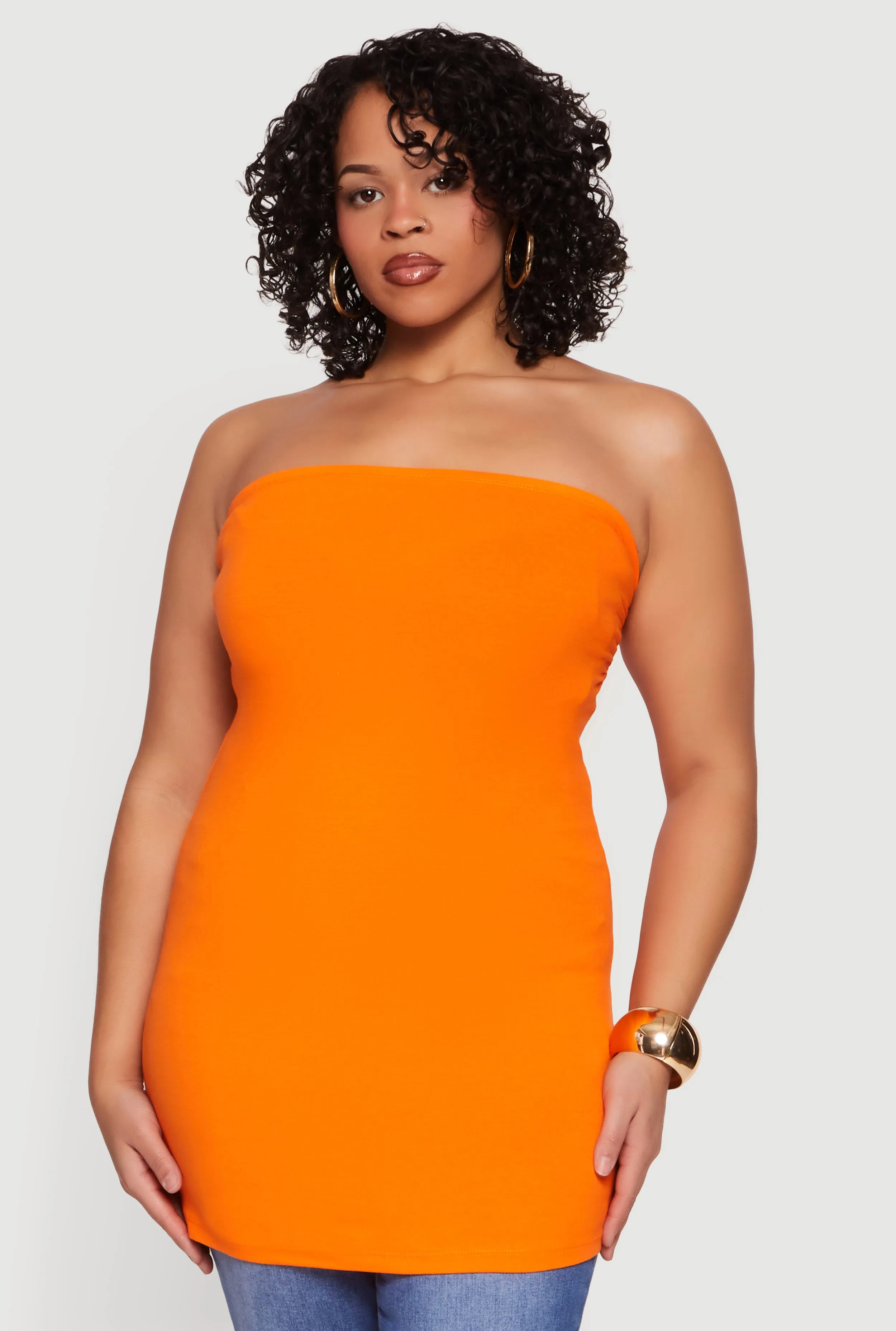 Plus Size Solid Ruched Side Tube Top sold by Rainbow product image thumbnail 2