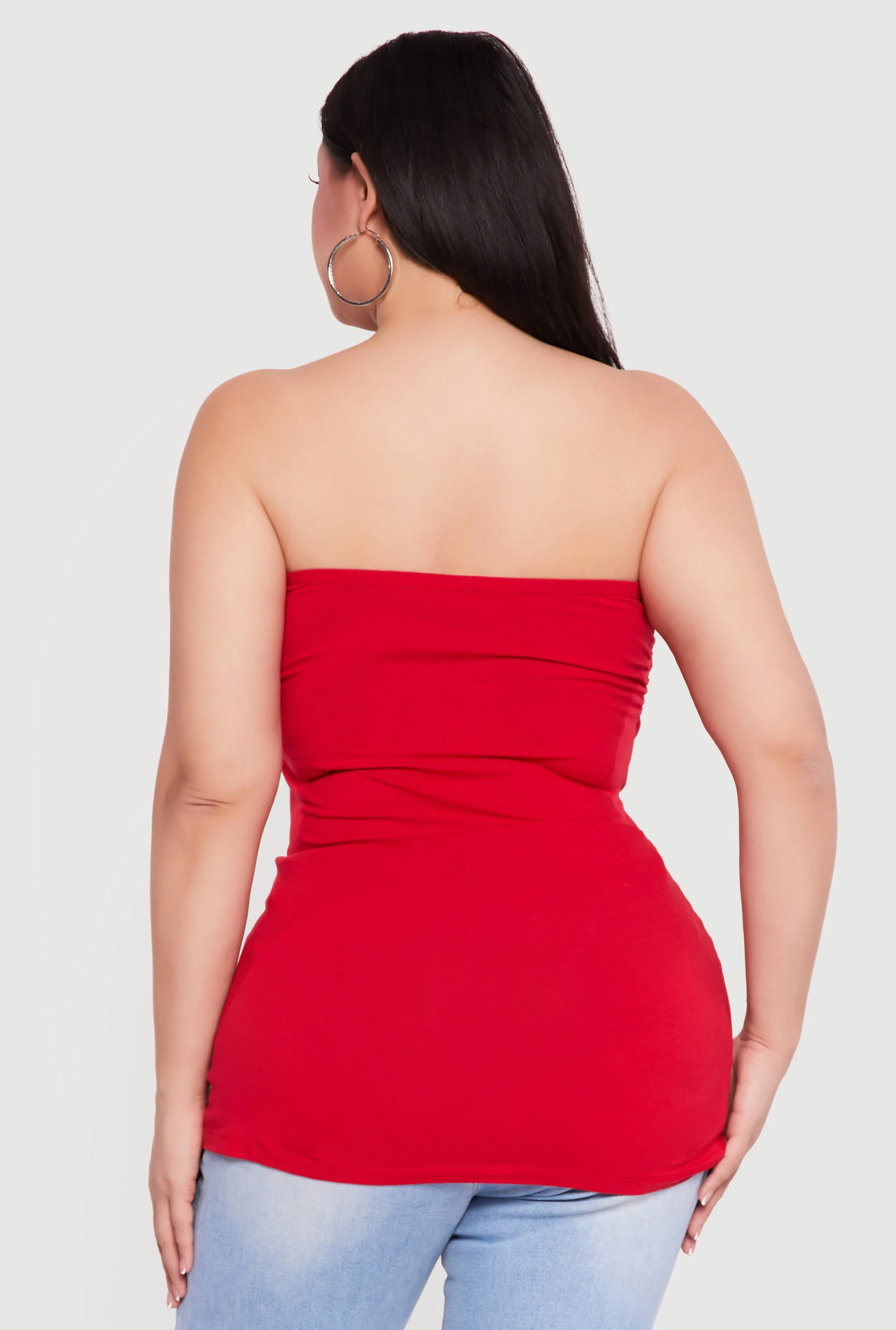 Plus Size Solid Ruched Side Tube Top sold by Rainbow product image thumbnail 5