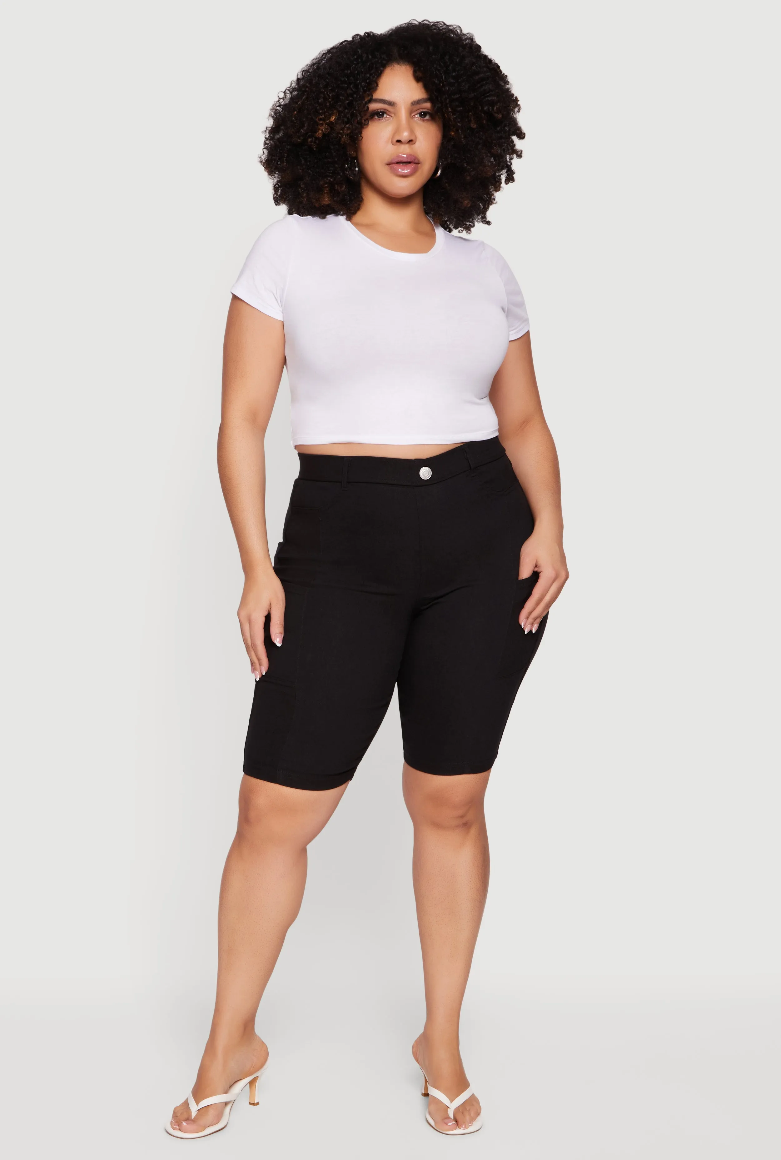 Plus Size Pull On Bermuda Shorts with Cell Phone Pockets sold by Rainbow product image thumbnail 2