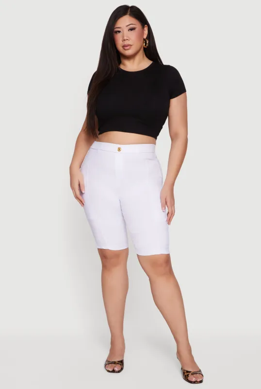Plus Size Pull On Bermuda Shorts with Cell Phone Pockets sold by Rainbow
