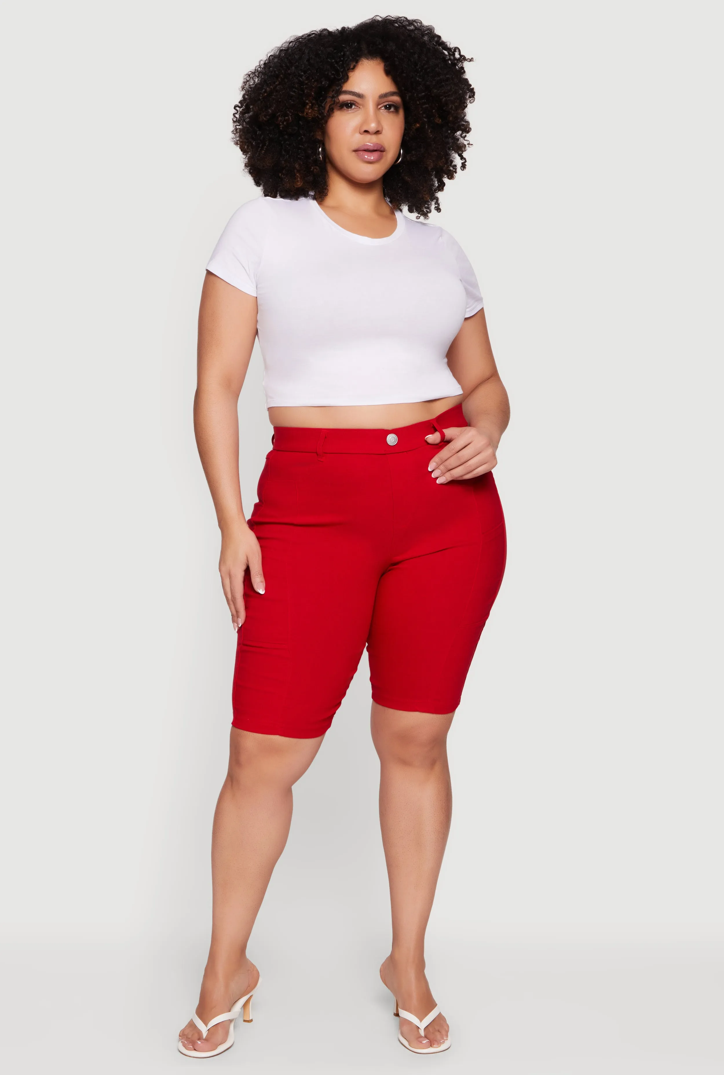 Plus Size Pull On Bermuda Shorts with Cell Phone Pockets sold by Rainbow product image thumbnail 3