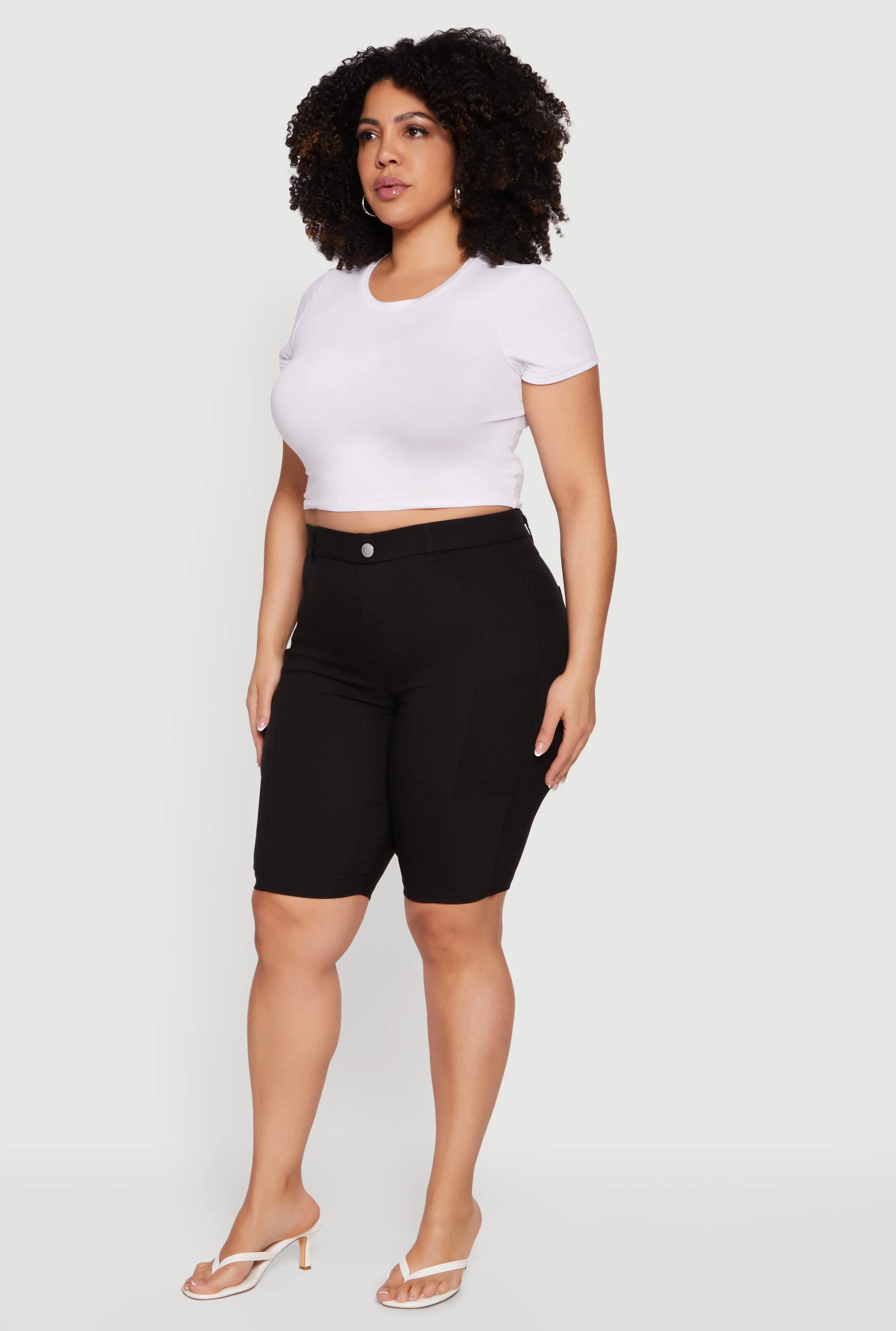 Plus Size Pull On Bermuda Shorts with Cell Phone Pockets sold by Rainbow product image thumbnail 2