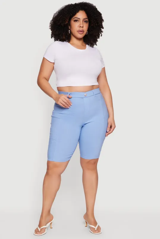 Plus Size Pull On Bermuda Shorts with Cell Phone Pockets sold by Rainbow