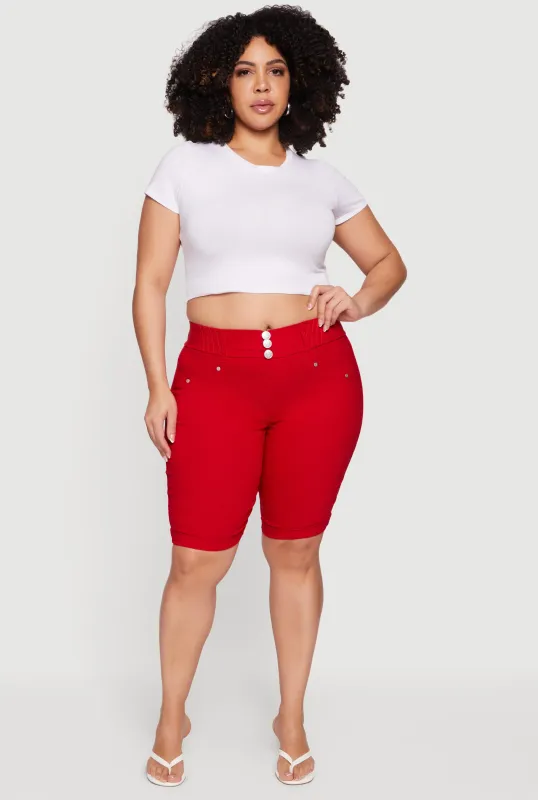 Plus Size Hyper Stretch Pull On Bermuda Shorts sold by Rainbow
