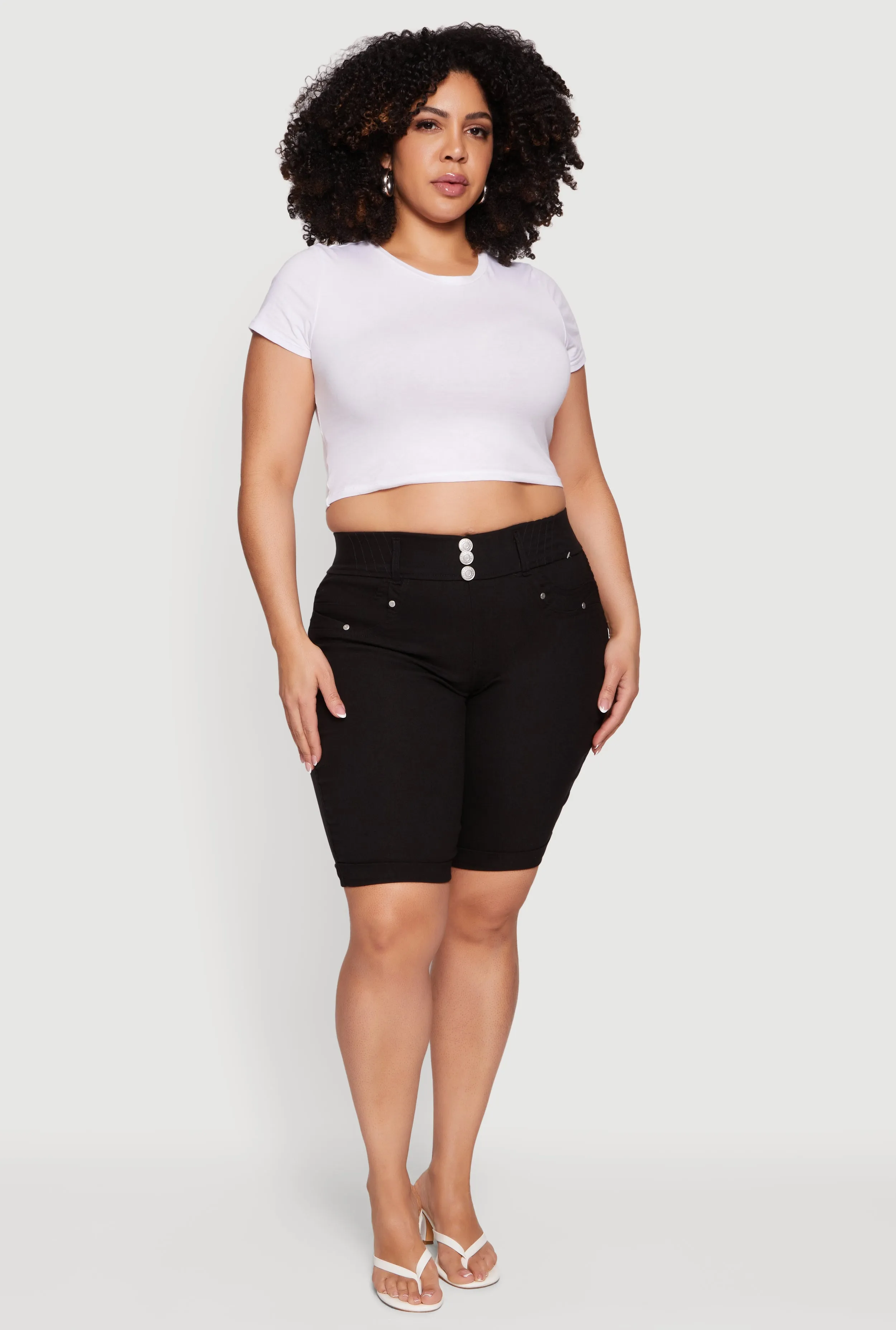 Plus Size Hyper Stretch Pull On Bermuda Shorts sold by Rainbow product image thumbnail 2