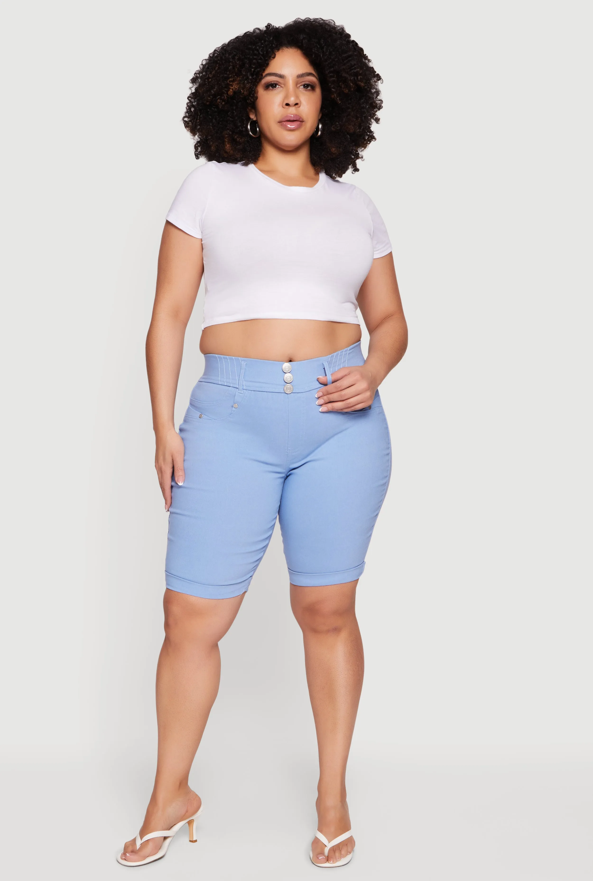 Plus Size Hyper Stretch Pull On Bermuda Shorts sold by Rainbow product image thumbnail 3