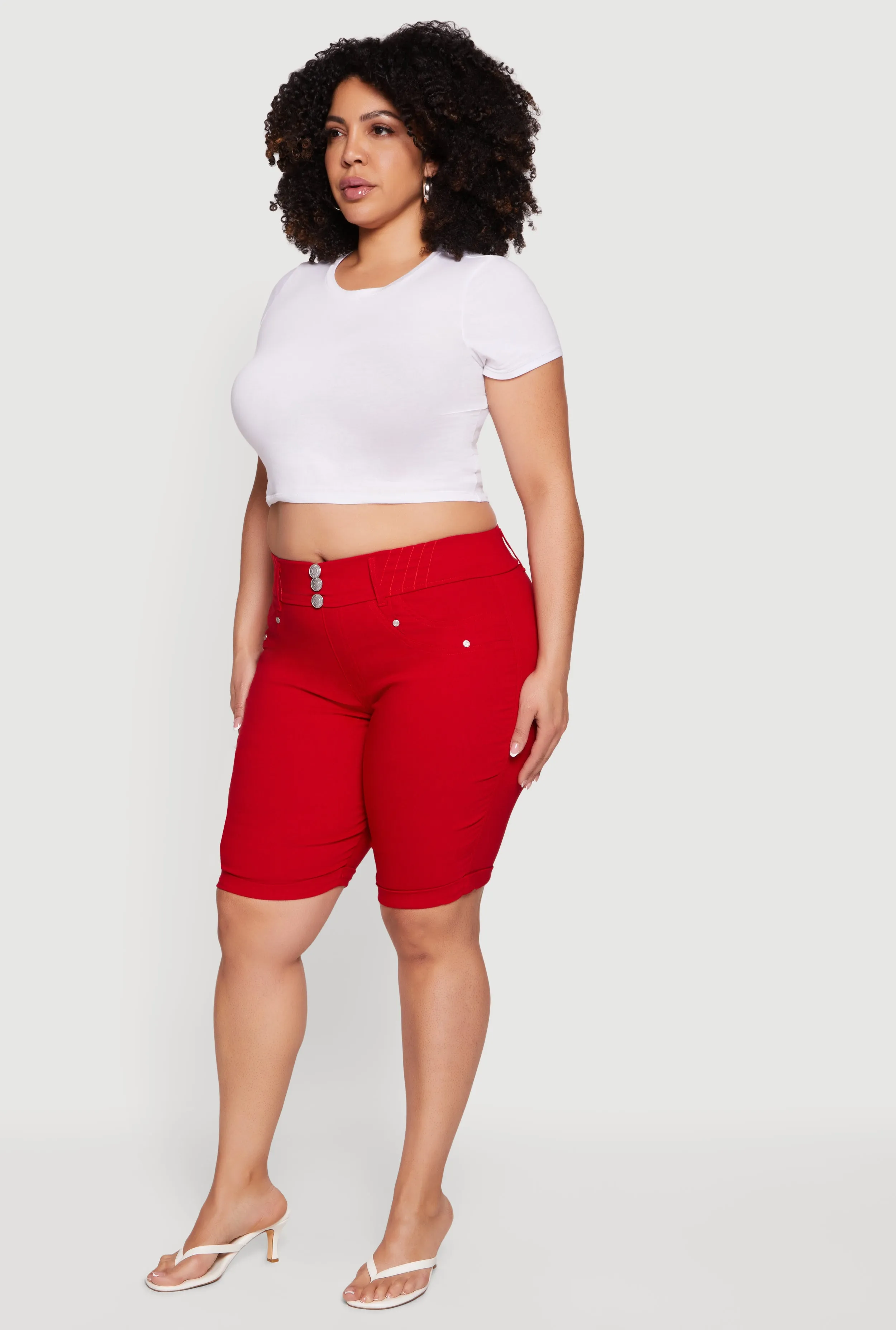 Plus Size Hyper Stretch Pull On Bermuda Shorts sold by Rainbow product image thumbnail 2