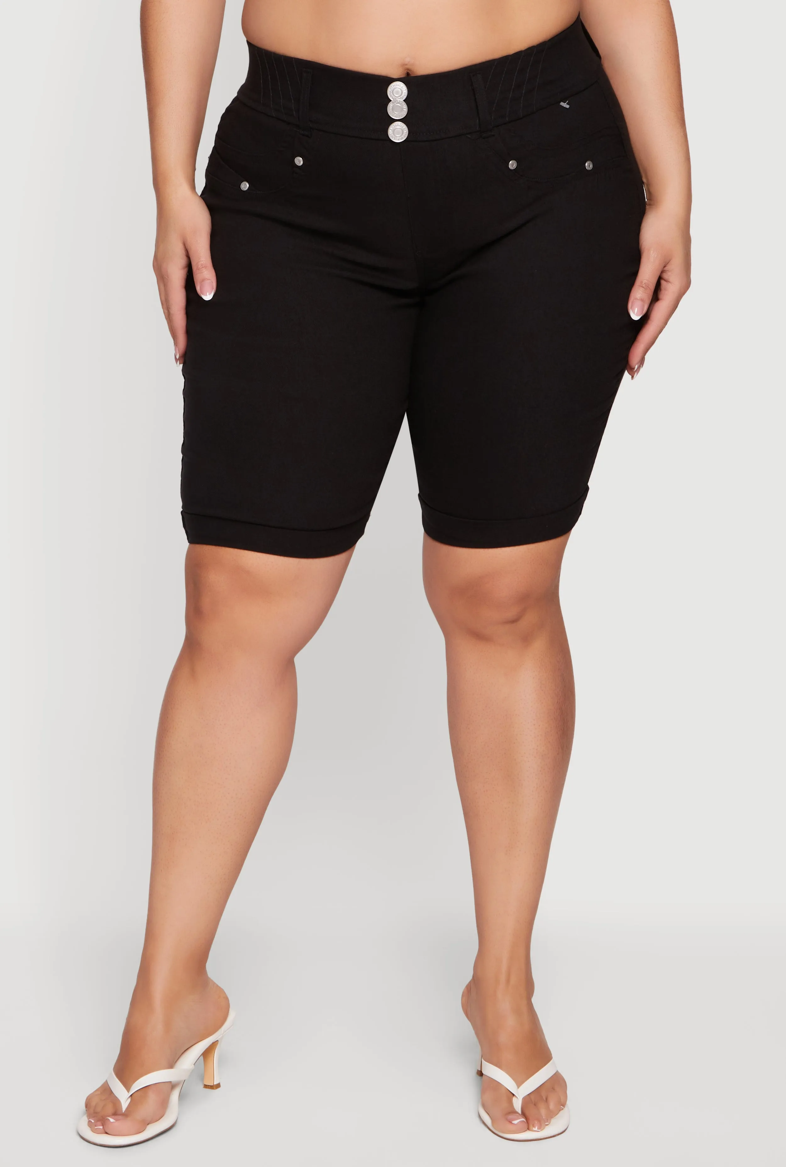 Plus Size Hyper Stretch Pull On Bermuda Shorts sold by Rainbow product image thumbnail 3