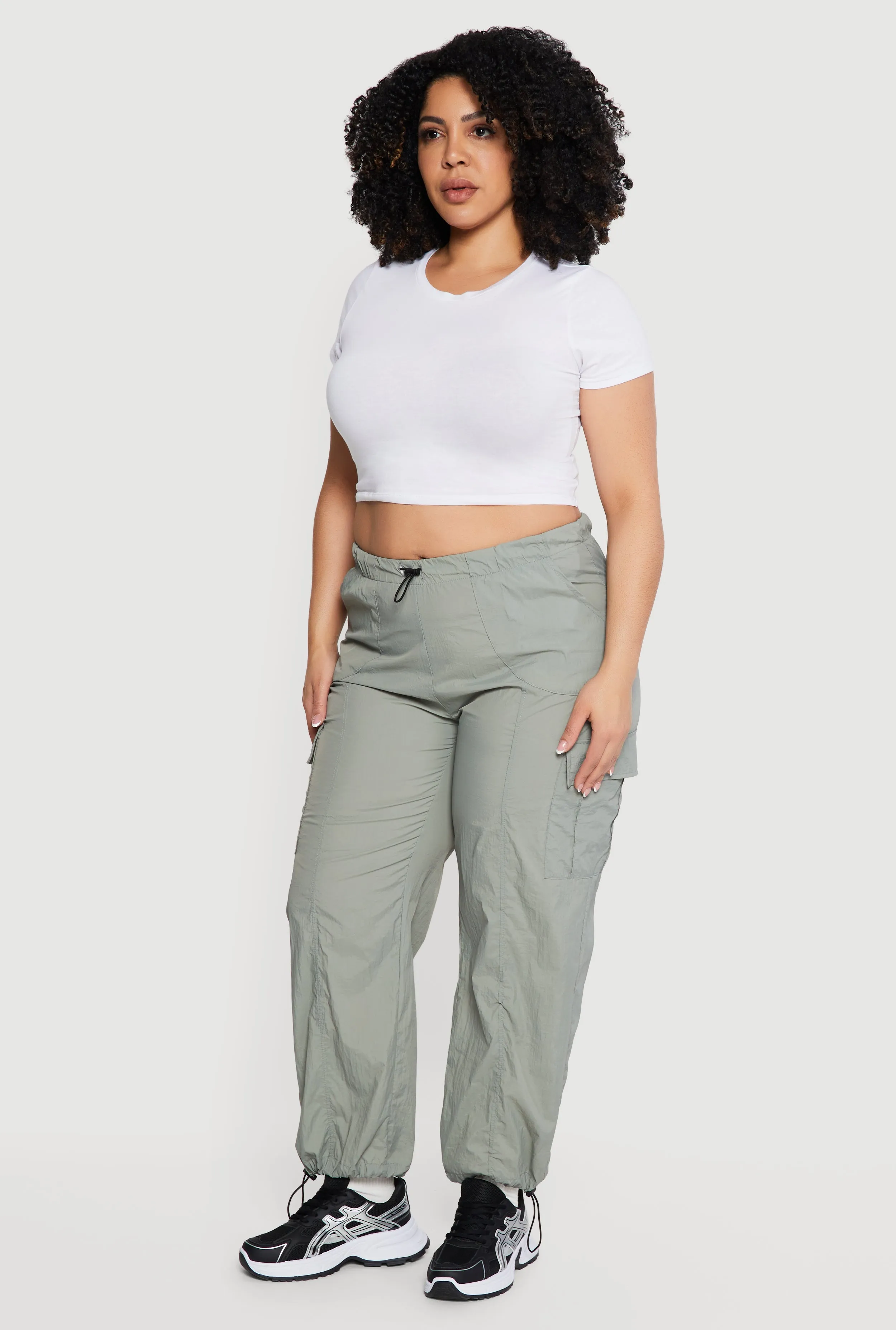 Plus Size Nylon Toggle Drawstring Cargo Pants sold by Rainbow product image thumbnail 2