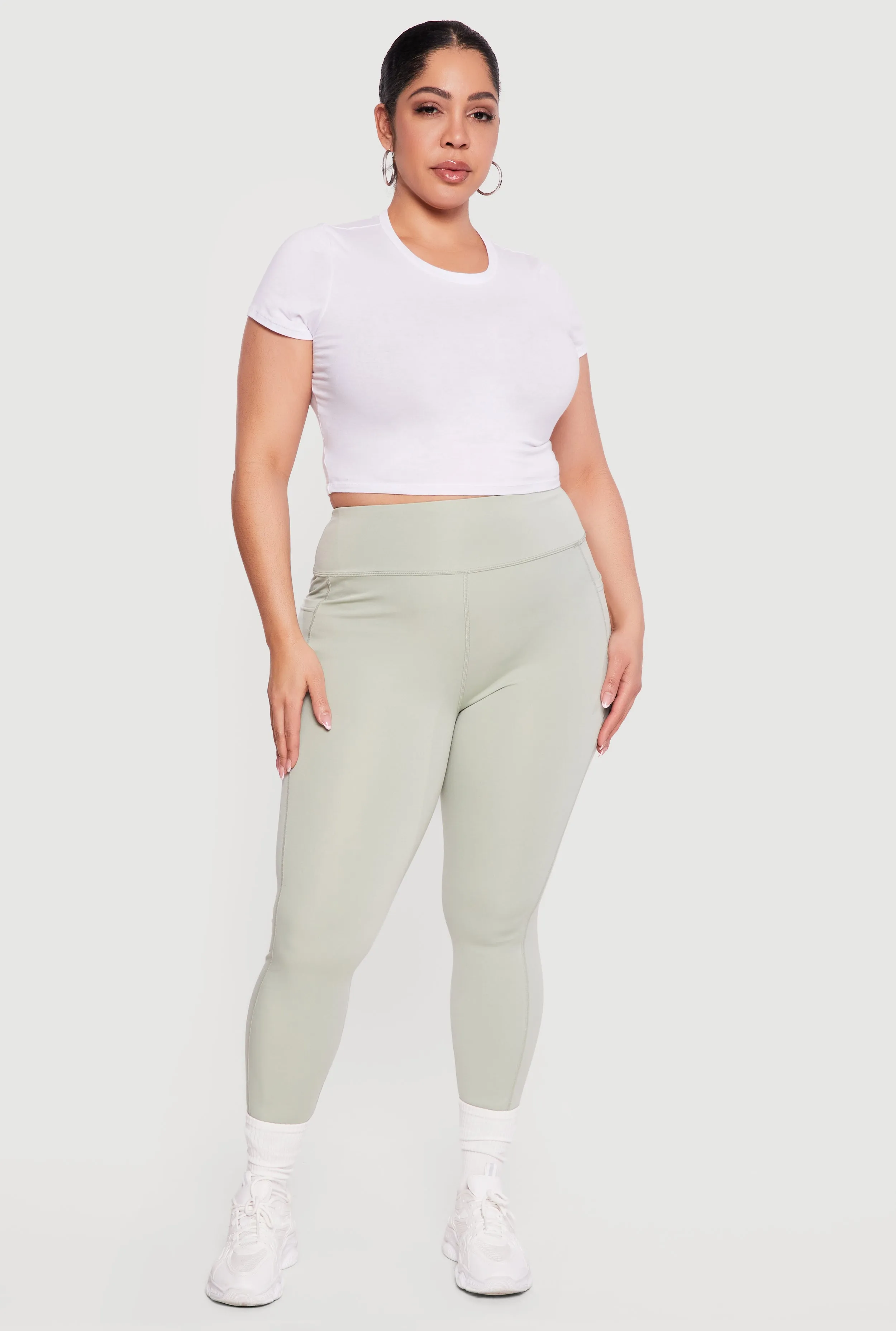 Plus Size High Waisted Cell Phone Pocket Leggings sold by Rainbow