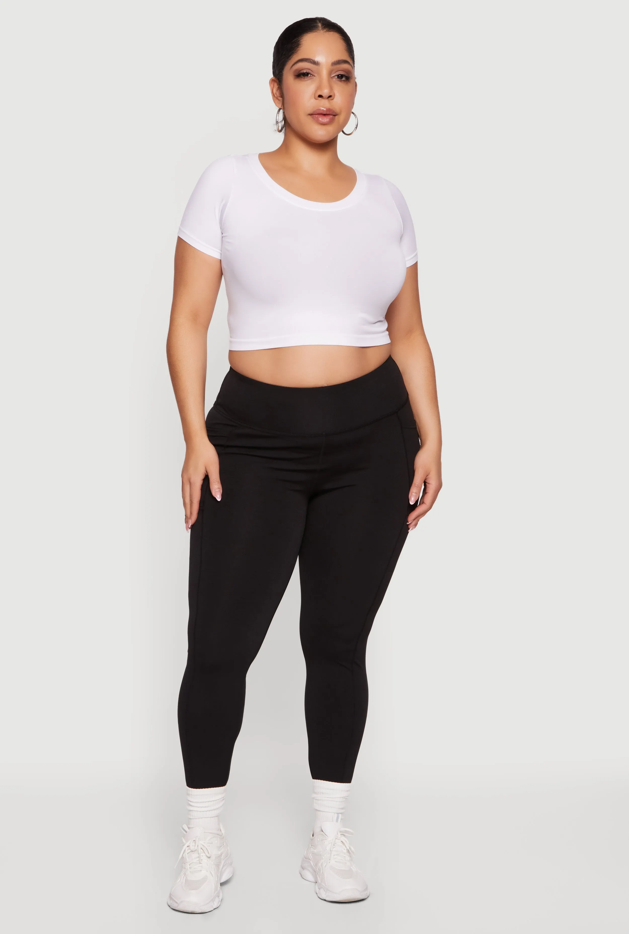 Plus Size High Waisted Cell Phone Pocket Leggings sold by Rainbow product image thumbnail 3