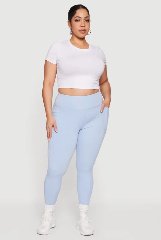 Plus Size High Waisted Cell Phone Pocket Leggings sold by Rainbow