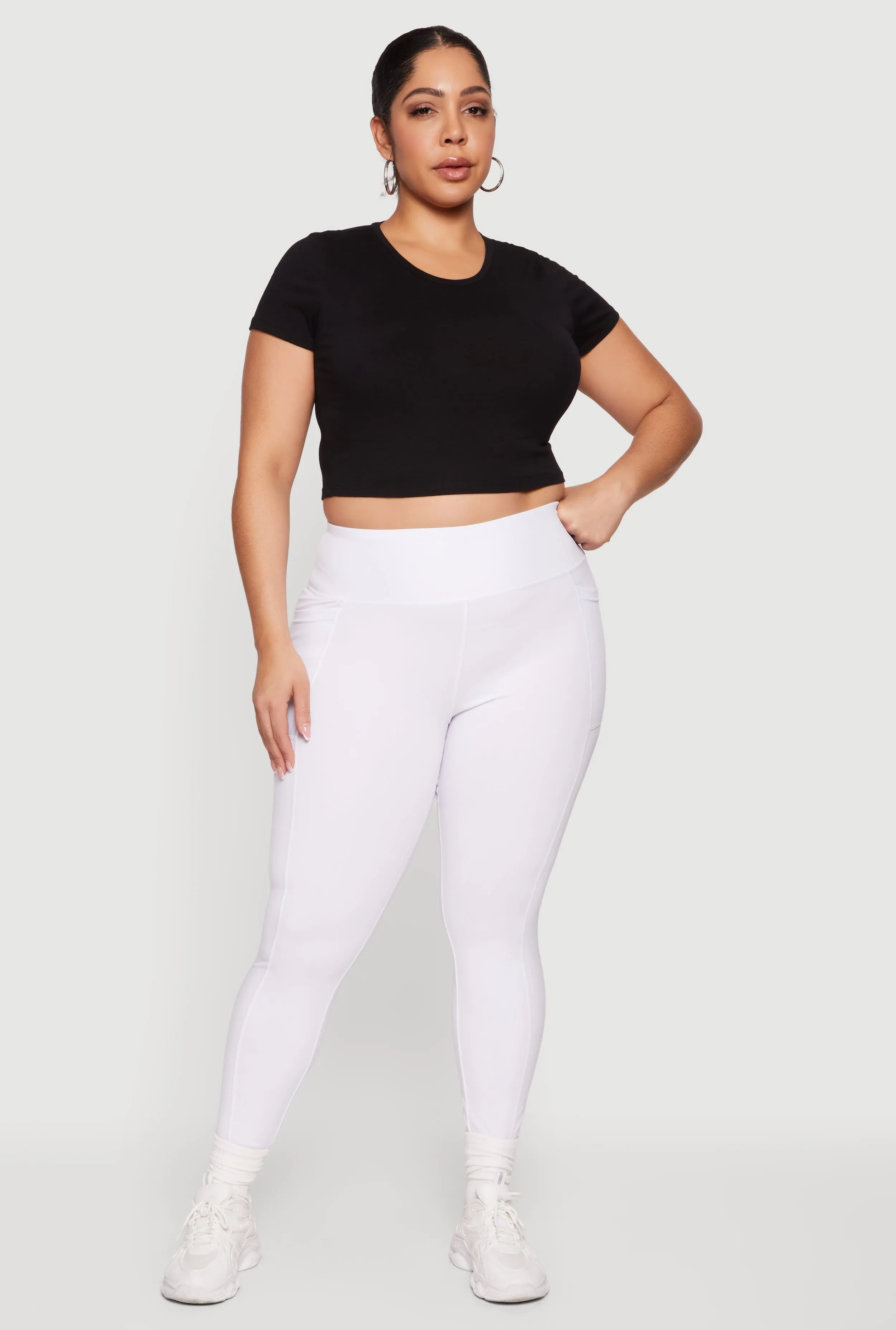 Plus Size High Waisted Cell Phone Pocket Leggings sold by Rainbow