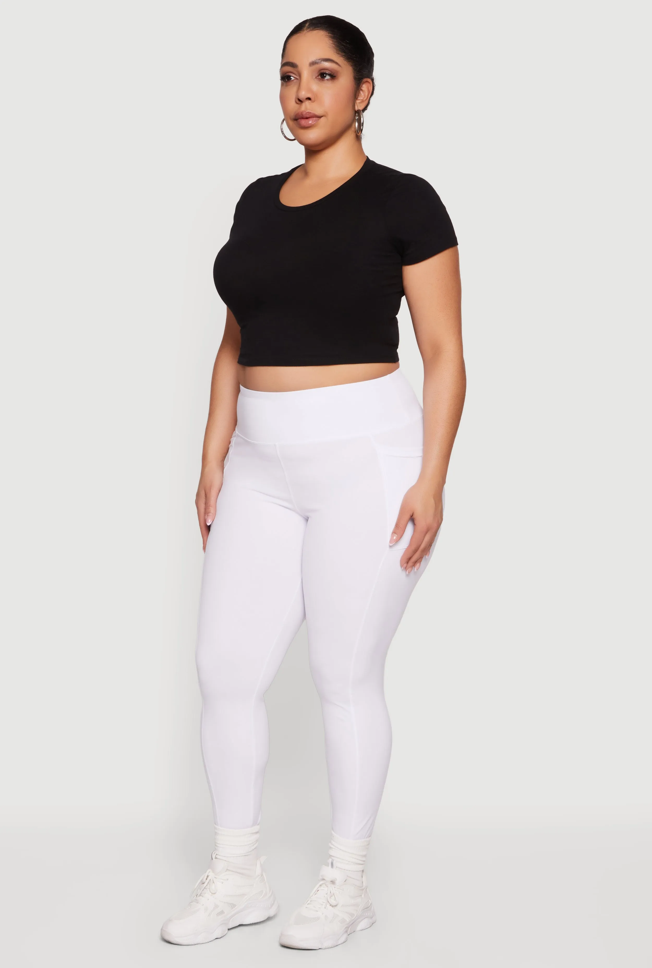 Plus Size High Waisted Cell Phone Pocket Leggings sold by Rainbow product image thumbnail 2