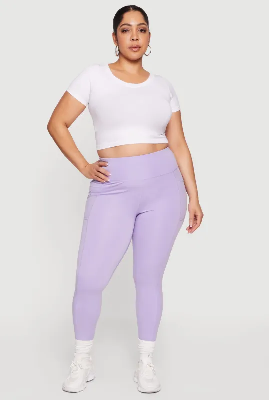 Plus Size High Waisted Cell Phone Pocket Leggings sold by Rainbow