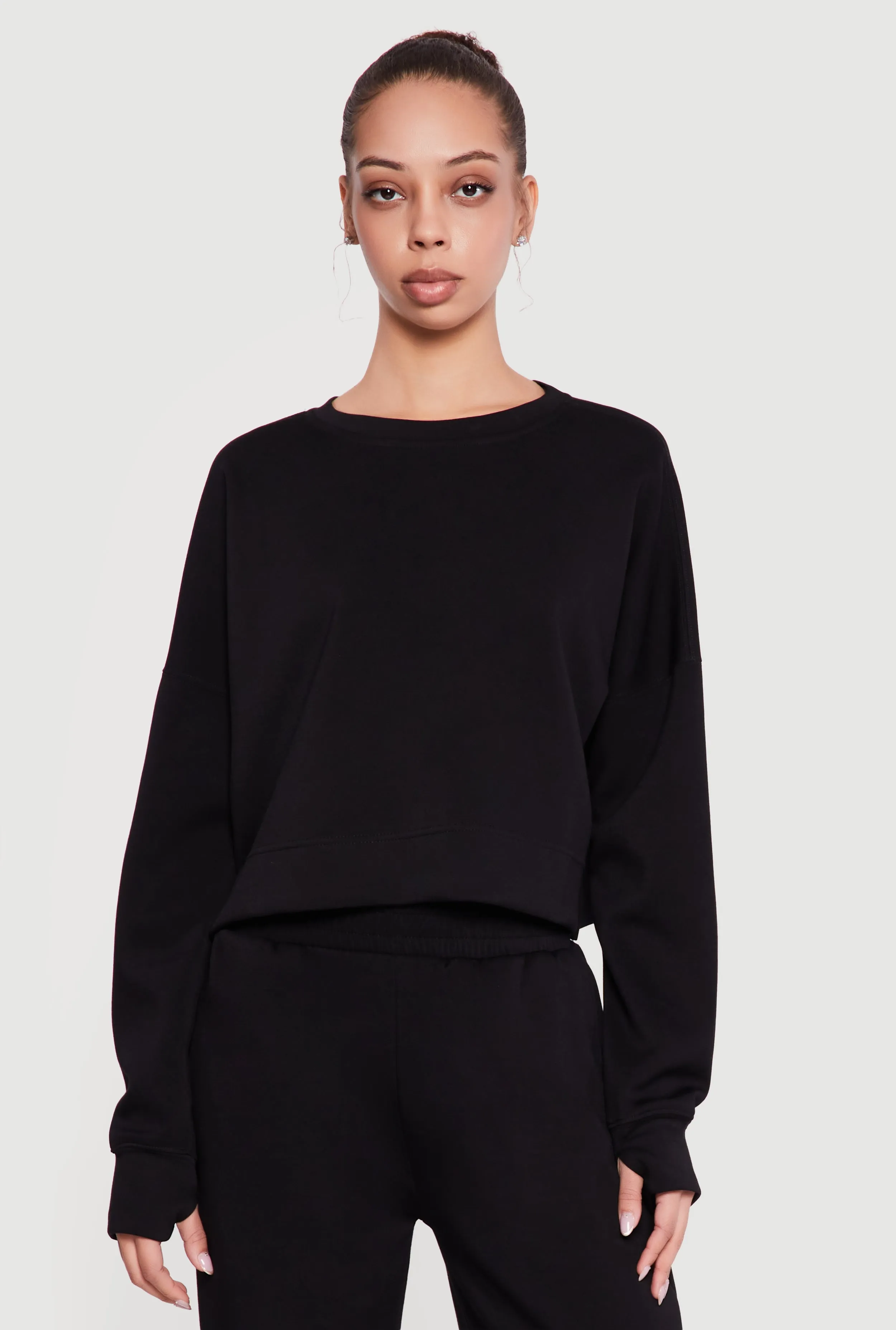 Drop Shoulder Crew Neck Sweatshirt sold by Rainbow