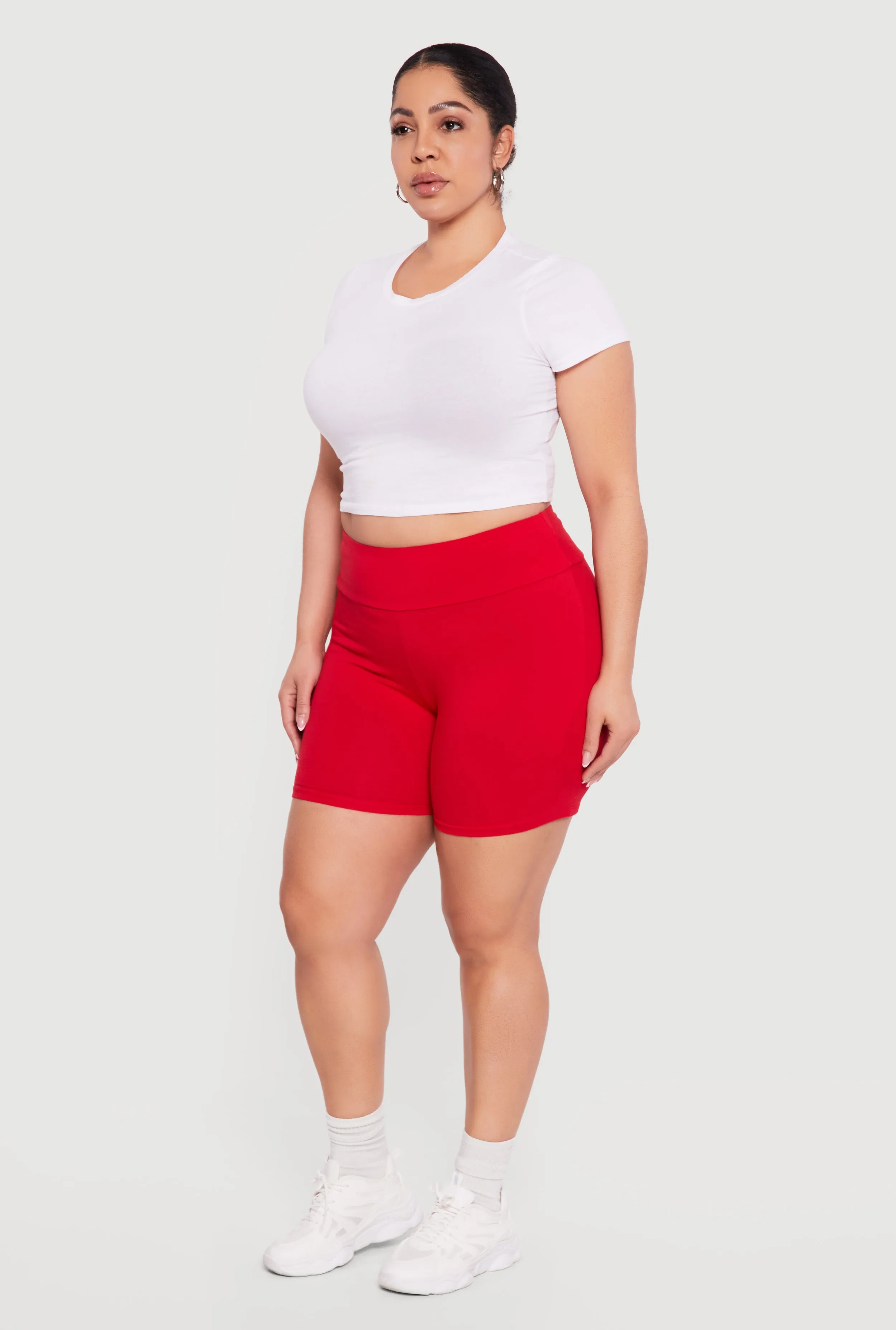 Plus Size Trendy High Waisted Biker Shorts sold by Rainbow product image thumbnail 2