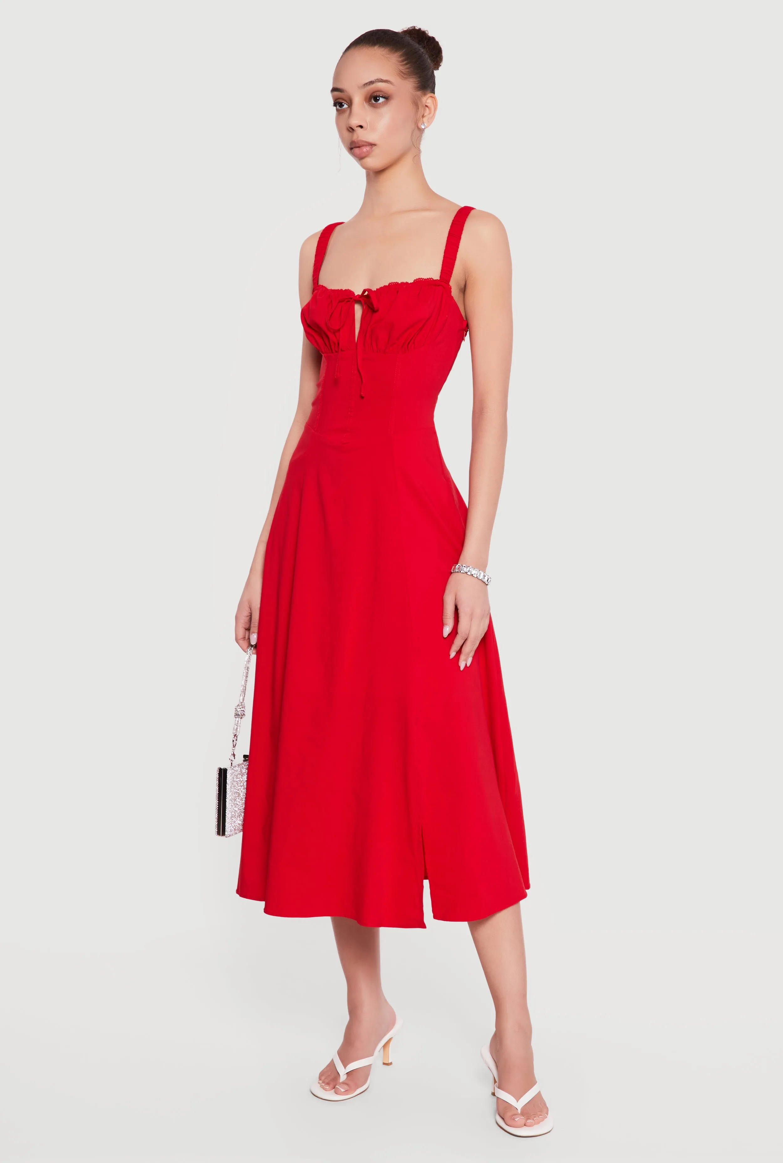 Drawstring Keyhole Lace Up Back Bustier Dress sold by Rainbow product image thumbnail 2