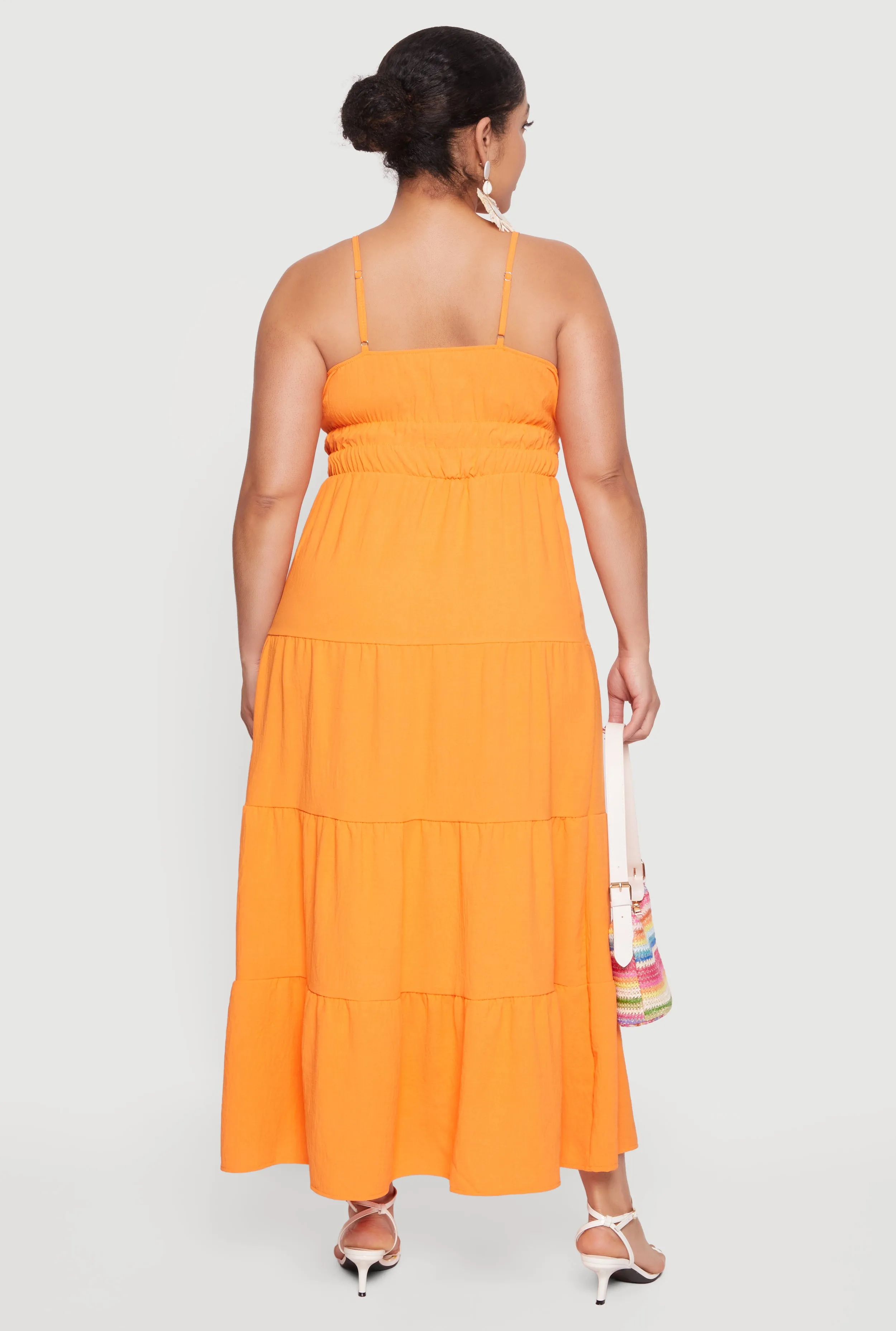 Plus Size Crepe Knit Ruffle Tiered Maxi Dress sold by Rainbow product image thumbnail 3