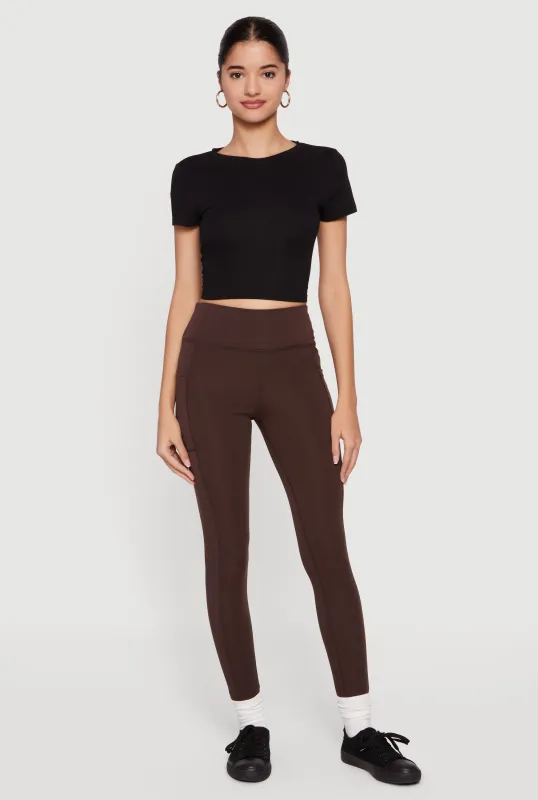 High Waisted Tummy Tucker Cell Phone Pocket Leggings made by Rainbow