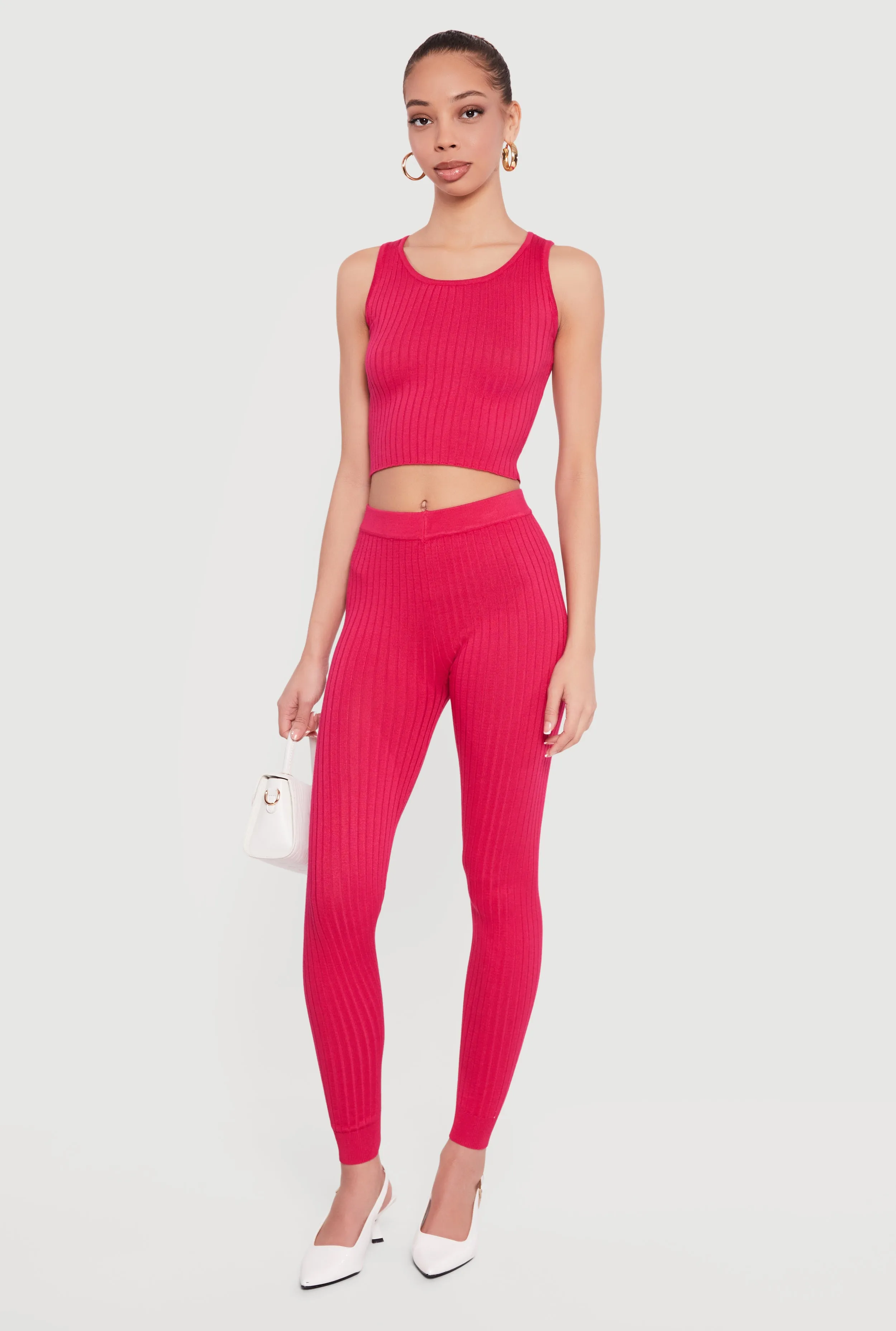 Daisy Ribbed Knit Cropped Tank Top sold by Rainbow product image thumbnail 2
