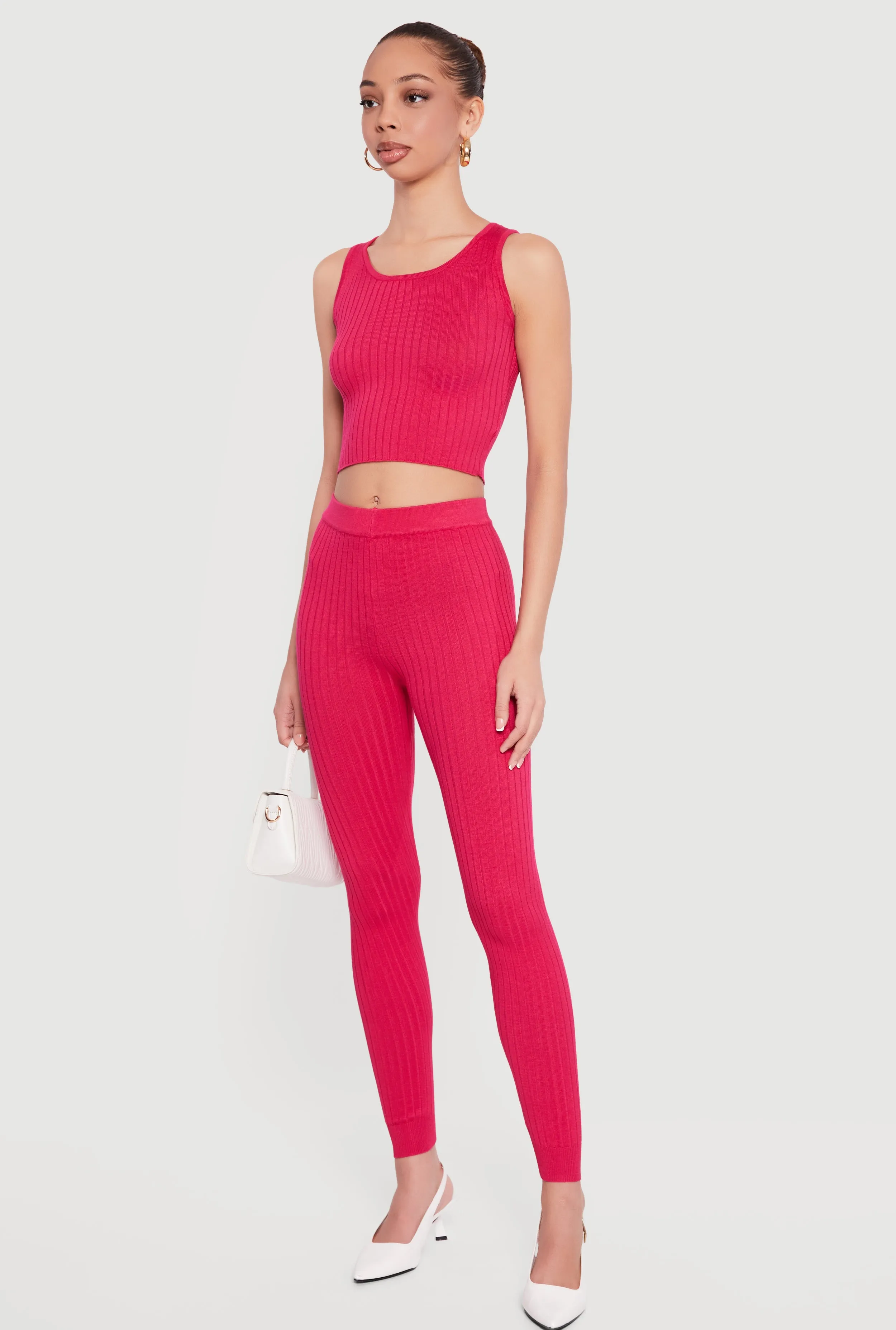 Daisy Ribbed Knit Cropped Tank Top sold by Rainbow product image thumbnail 3