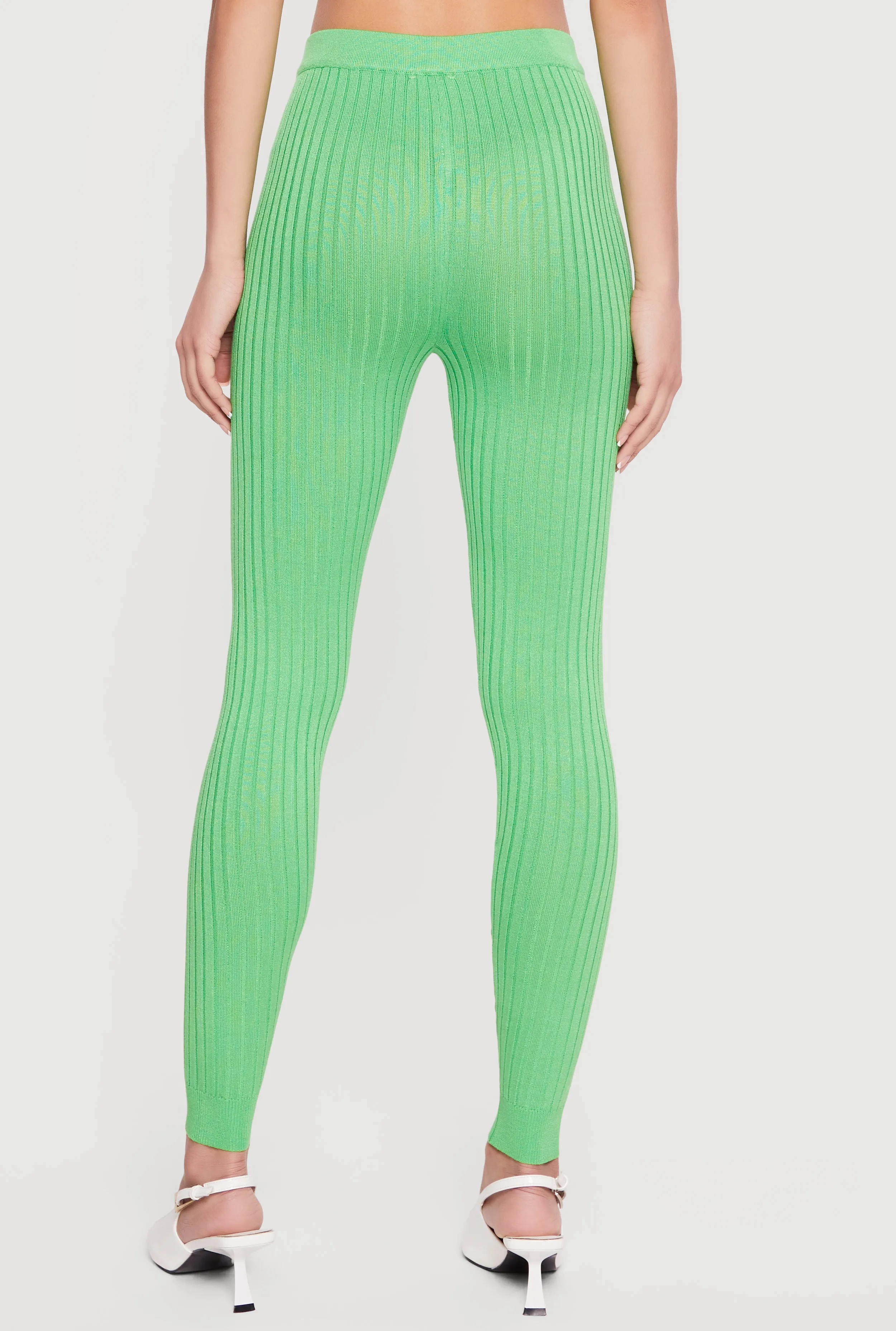 Daisy Ribbed Knit High Waisted Leggings sold by Rainbow product image thumbnail 5