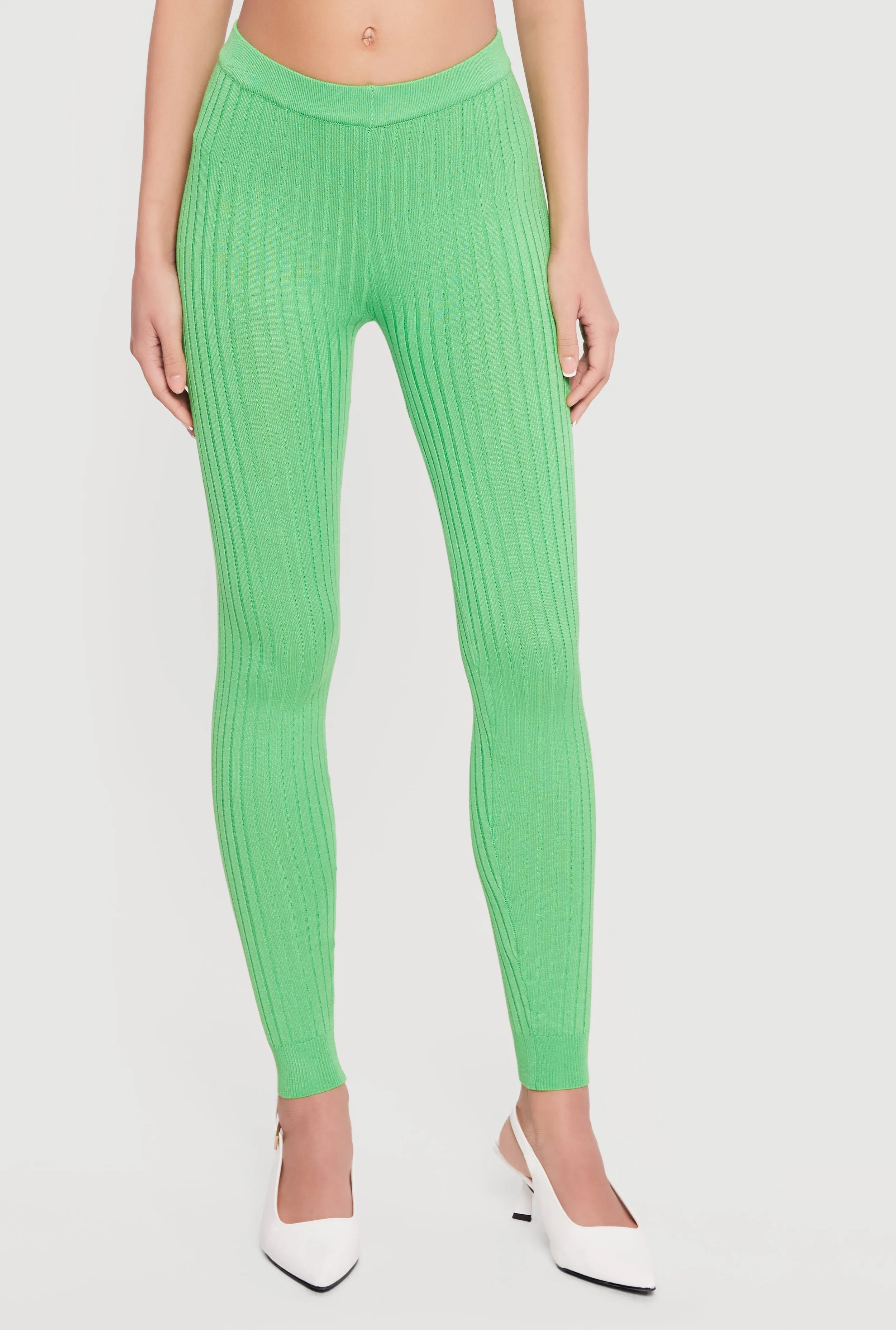 Daisy Ribbed Knit High Waisted Leggings sold by Rainbow product image thumbnail 3