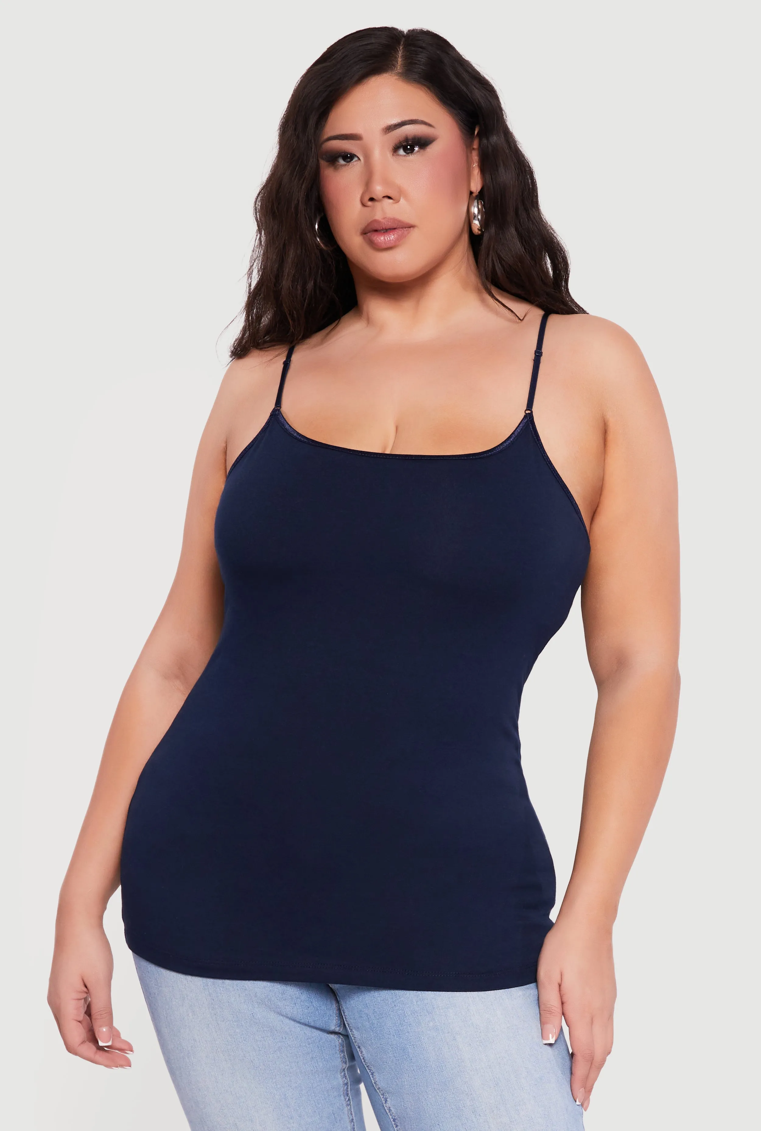 Plus Size Basic Scoop Neck Cami with Shelf Bra sold by Rainbow product image thumbnail 2