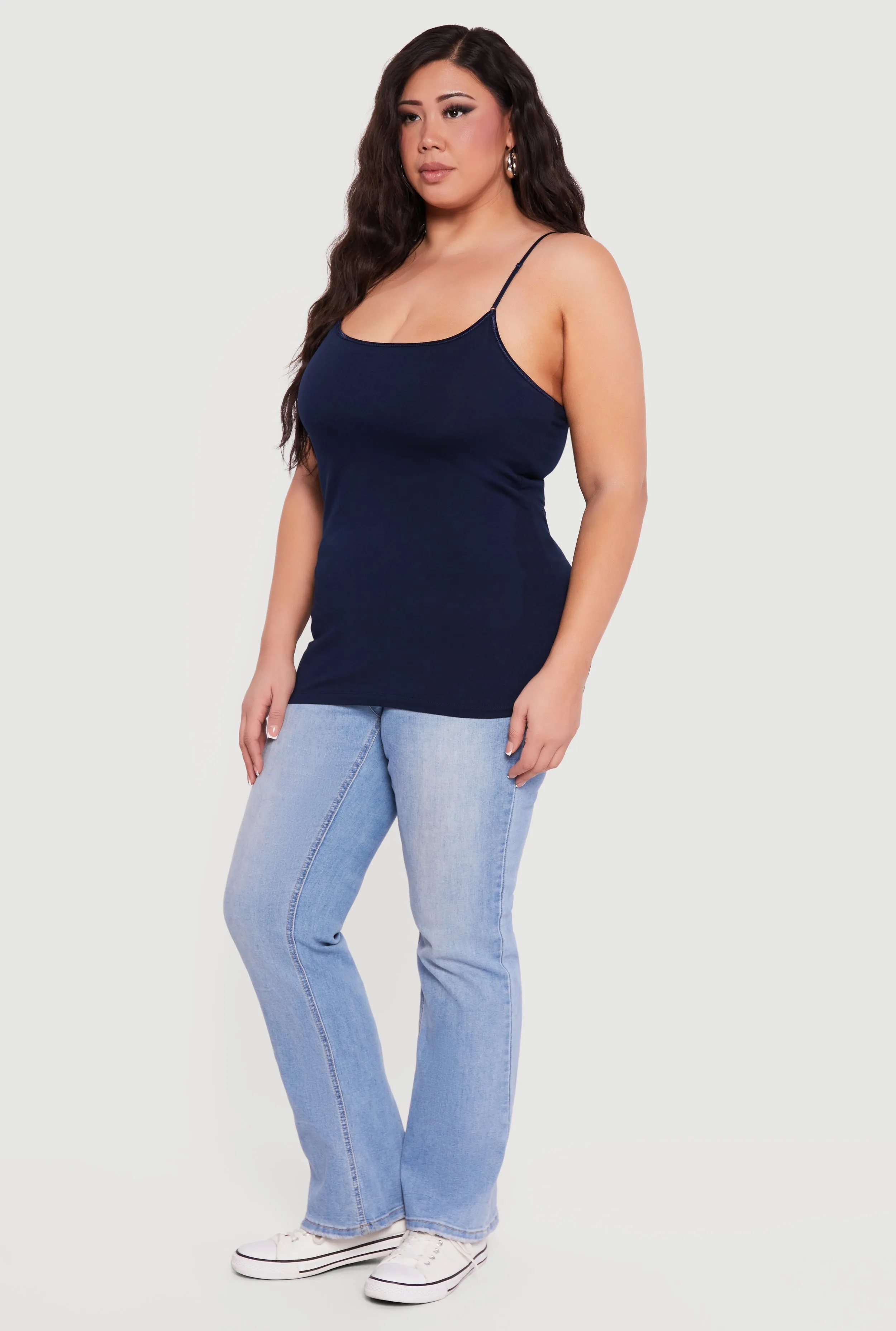 Plus Size Basic Scoop Neck Cami with Shelf Bra sold by Rainbow product image thumbnail 3