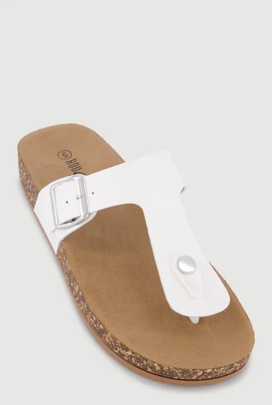 Buckle Band Thong Footbed Sandals sold by Rainbow