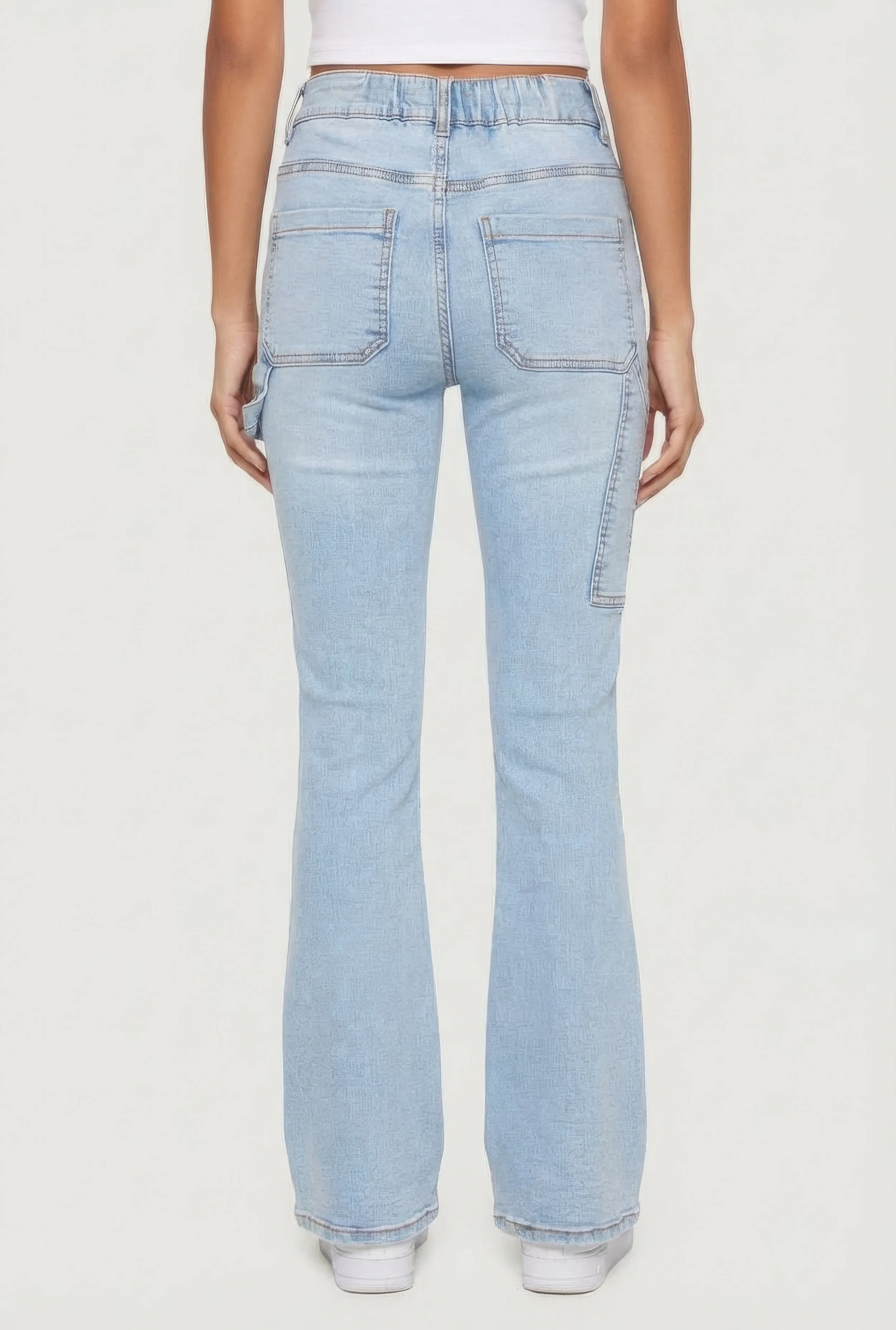 Mid Rise Stretchy Carpenter Flare Leg Jeans sold by Rainbow product image thumbnail 5