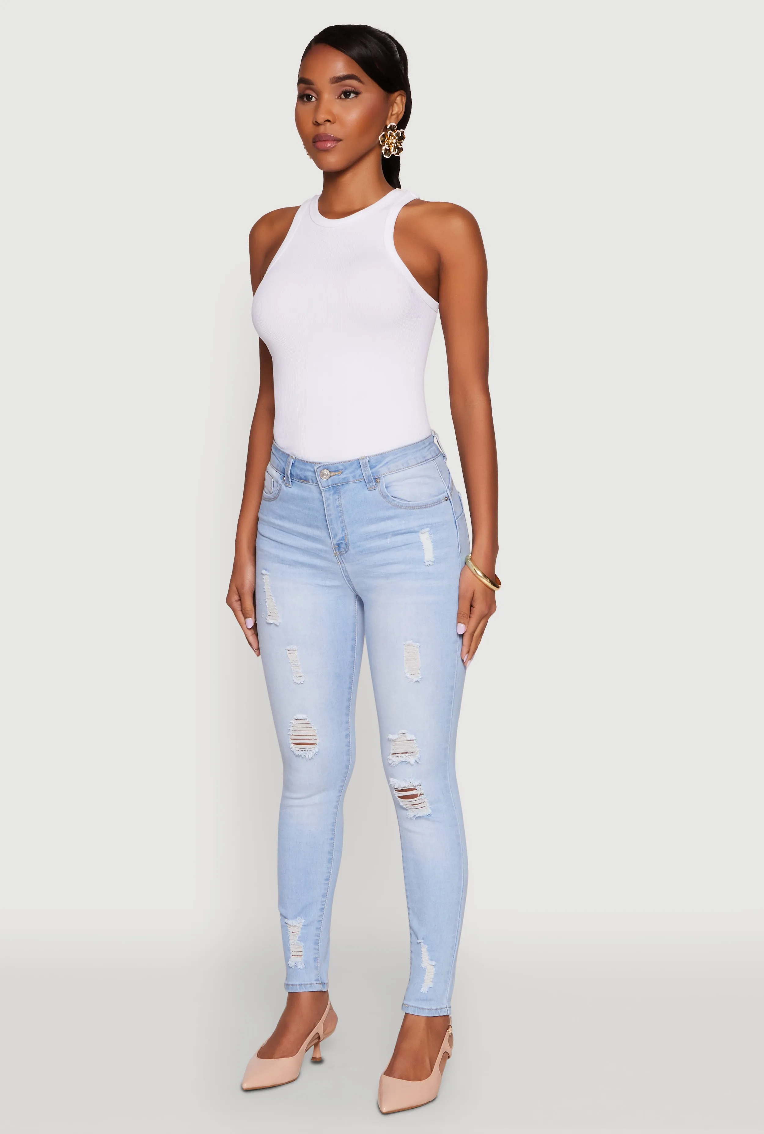 WAX Distressed Frayed Skinny Jeans sold by Rainbow product image thumbnail 3