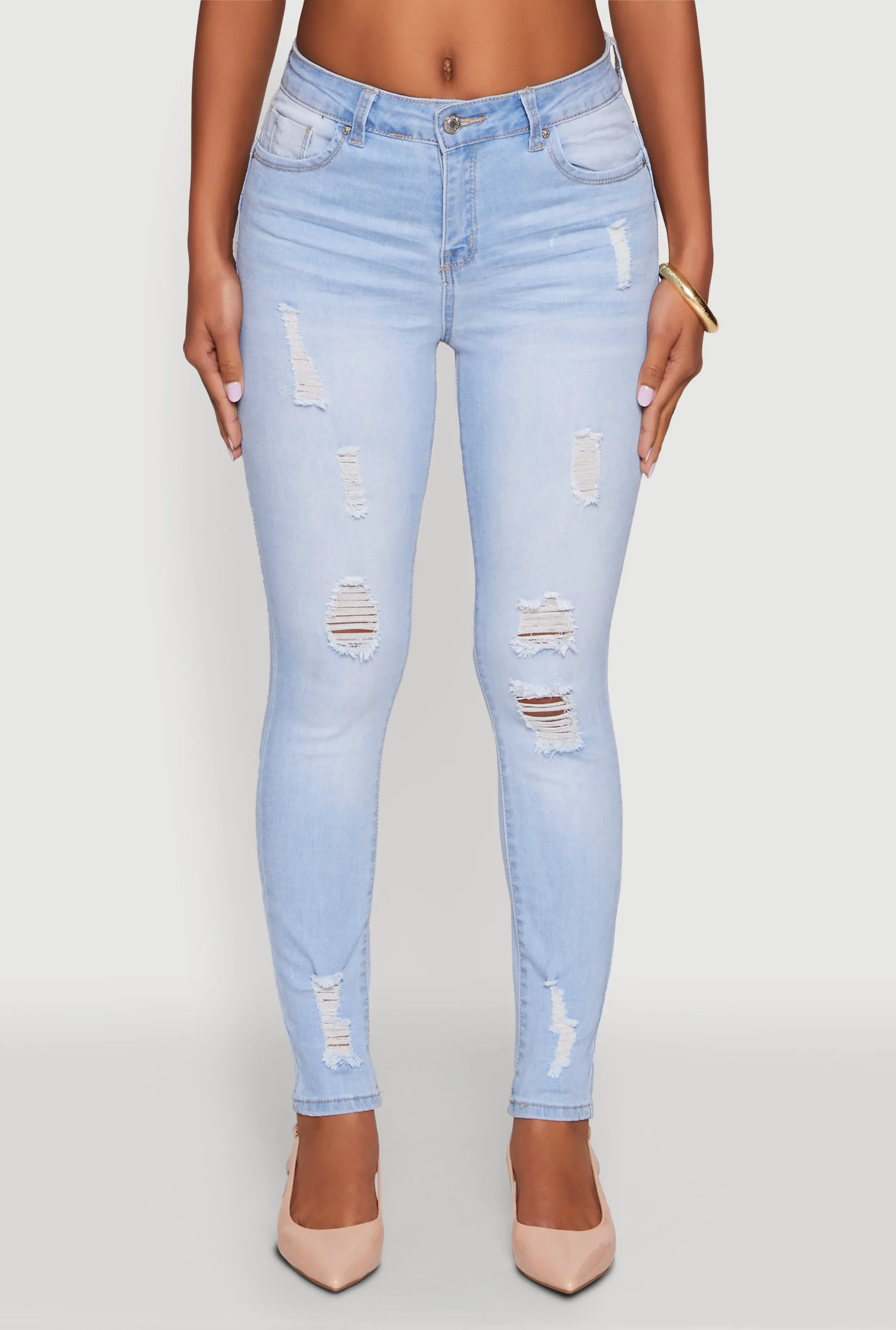 WAX Distressed Frayed Skinny Jeans sold by Rainbow product image thumbnail 5