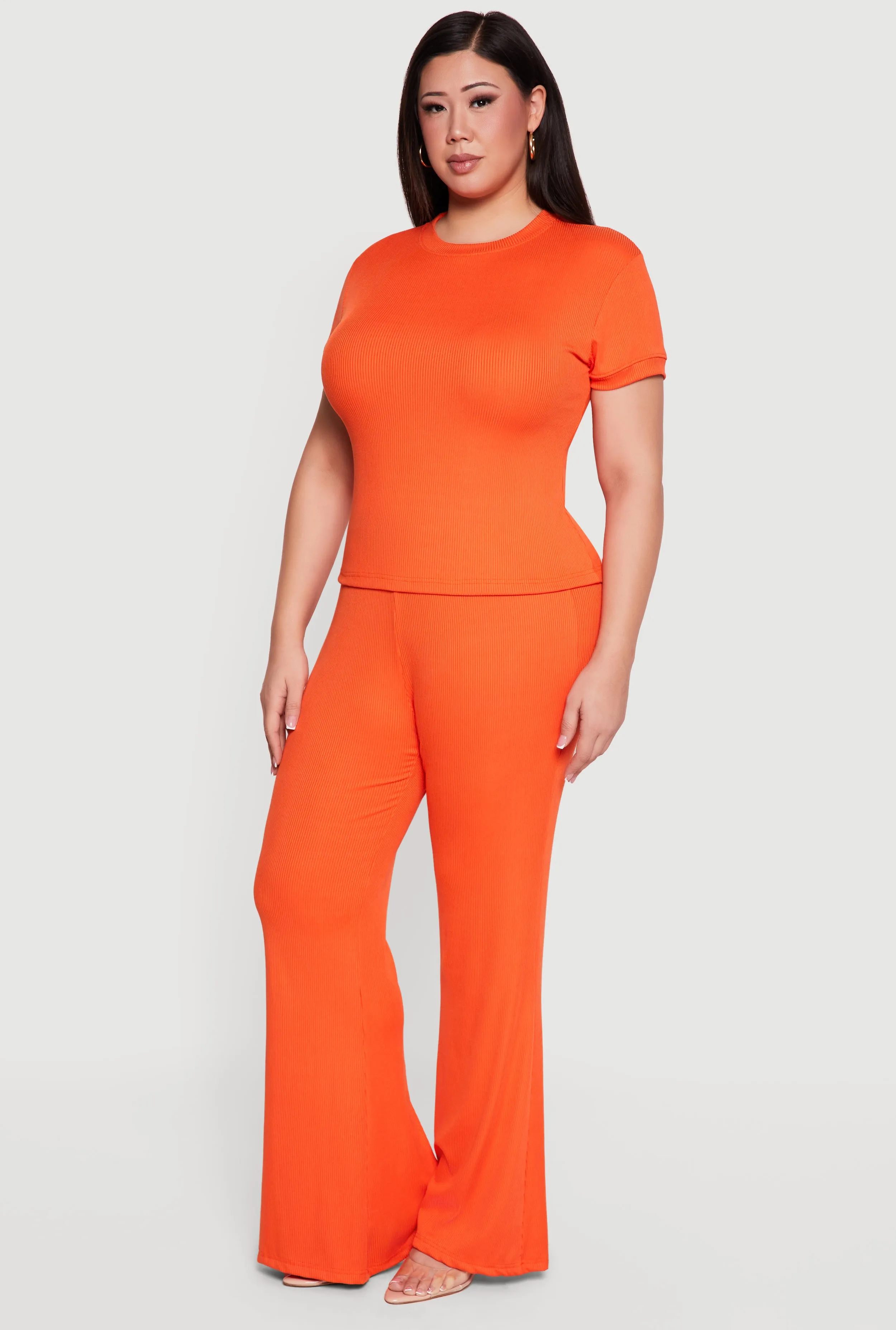 Plus Size Ribbed Knit Short Sleeve Top sold by Rainbow product image thumbnail 3