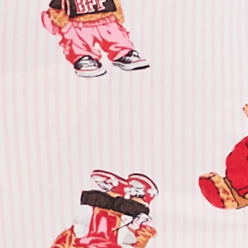 Striped Teddy Bear Print Pajama Romper sold by Rainbow product image thumbnail 3